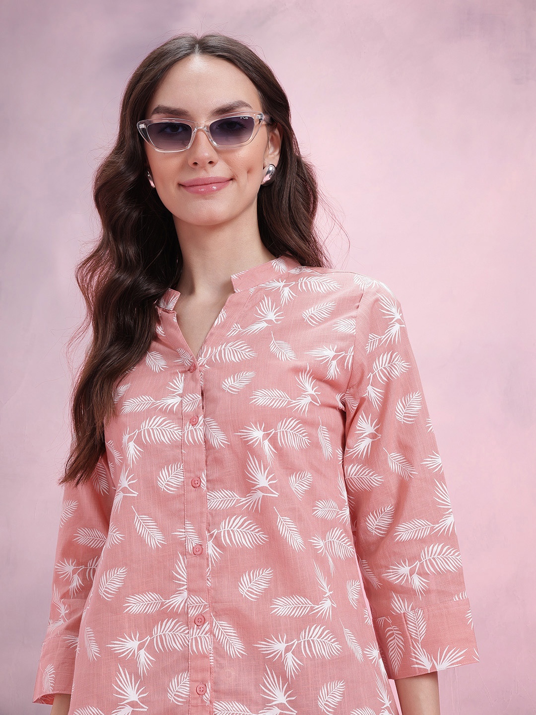 

DressBerry Comfort Floral Printed Pure Cotton Casual Shirt, Peach