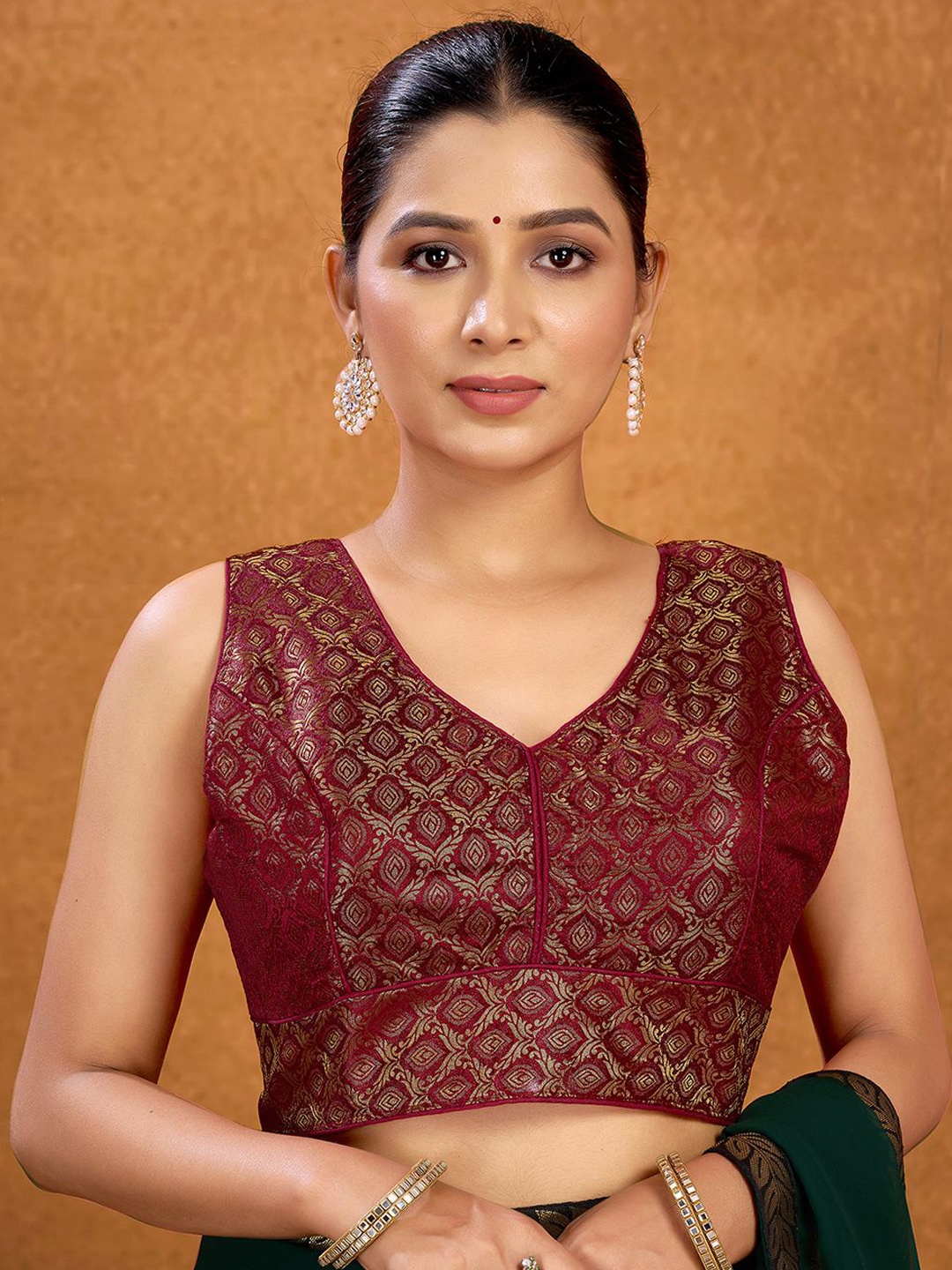 

Kalini Brocade Woven Design Saree Blouse, Maroon