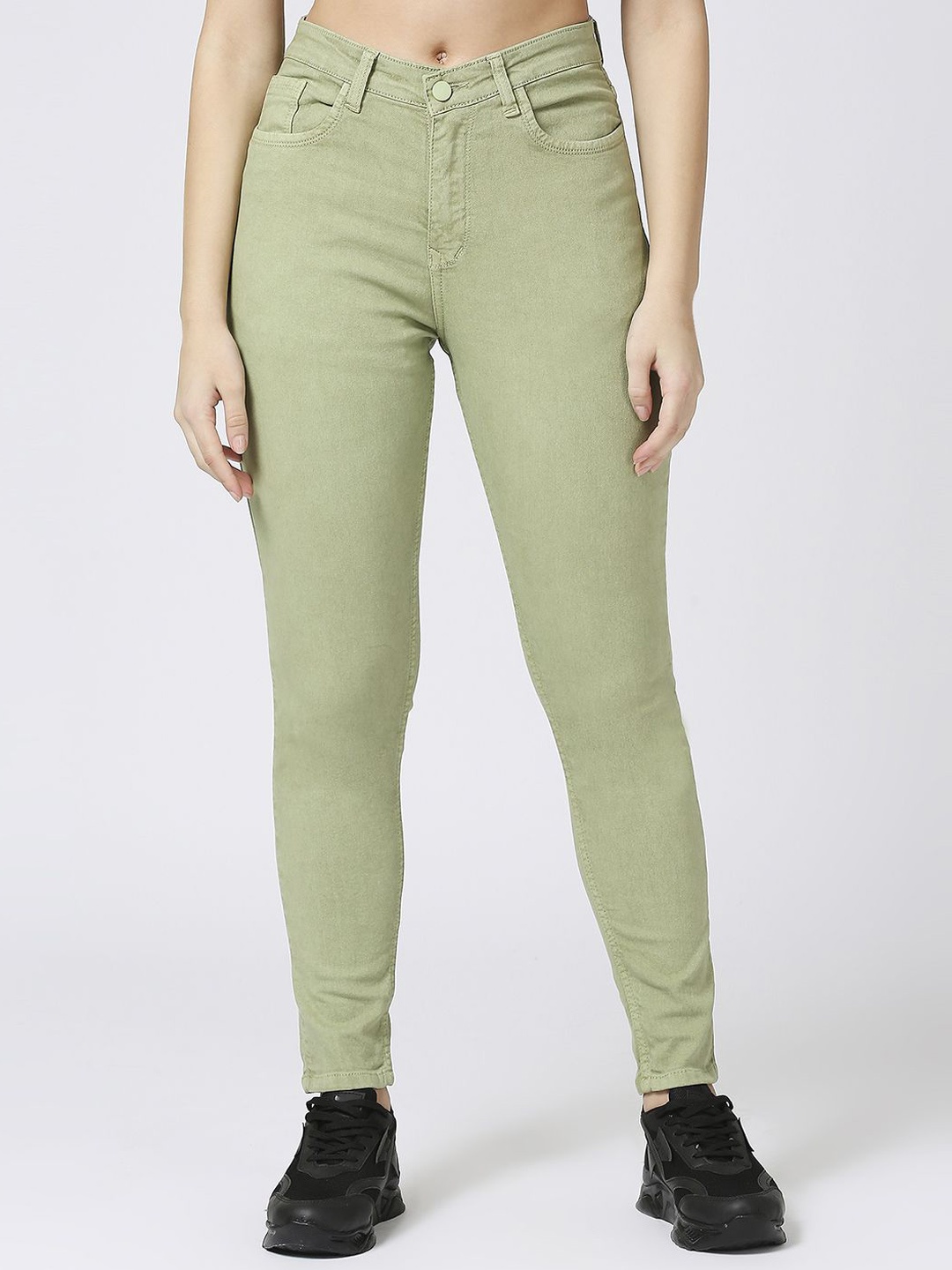 

CEFALU Women Comfort Skinny Fit High-Rise Stretchable Jeans, Fluorescent green