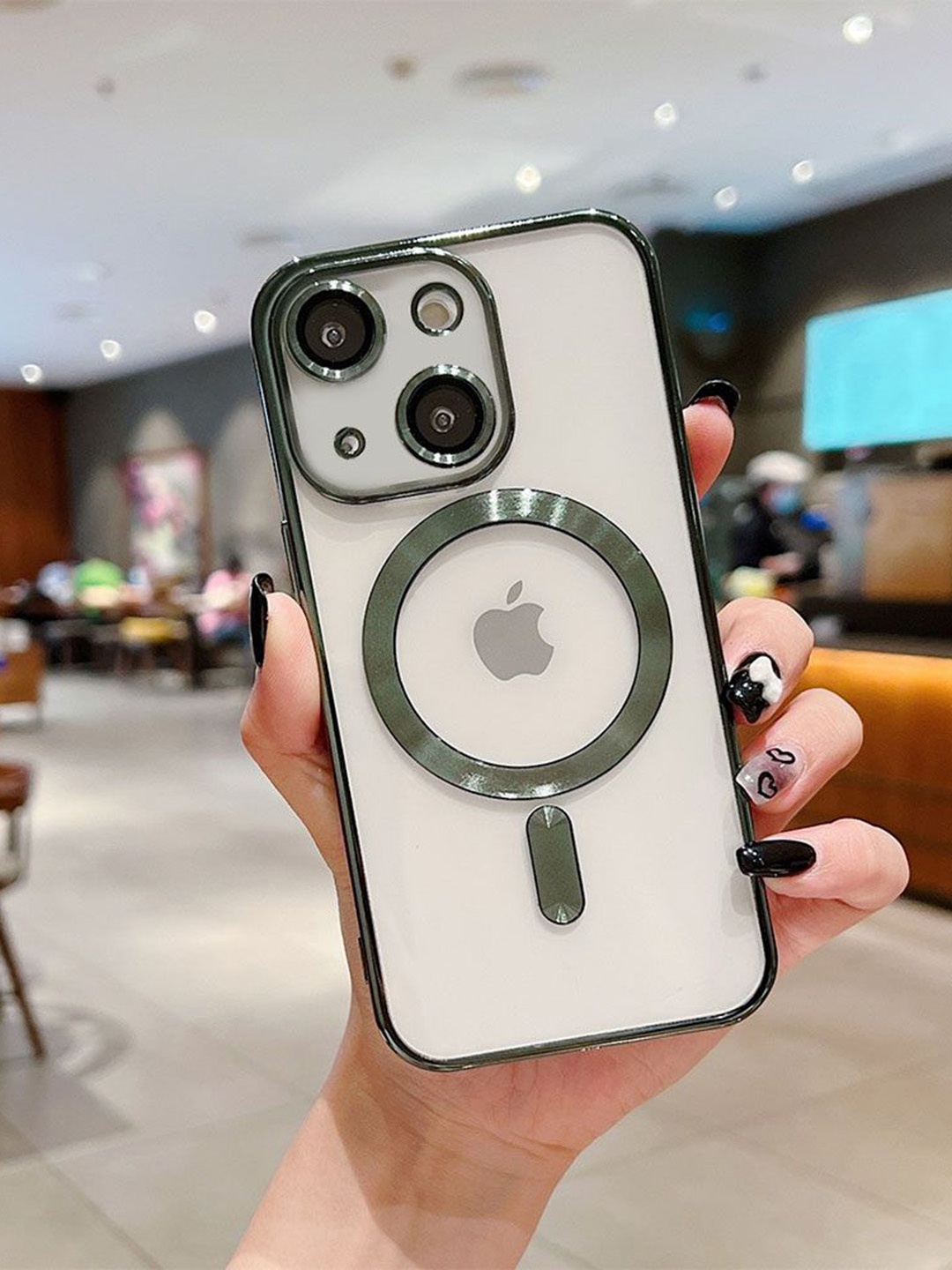 

Luxury Kase Plating Magnetic Soft Cover iPhone 14 Back Case, Green