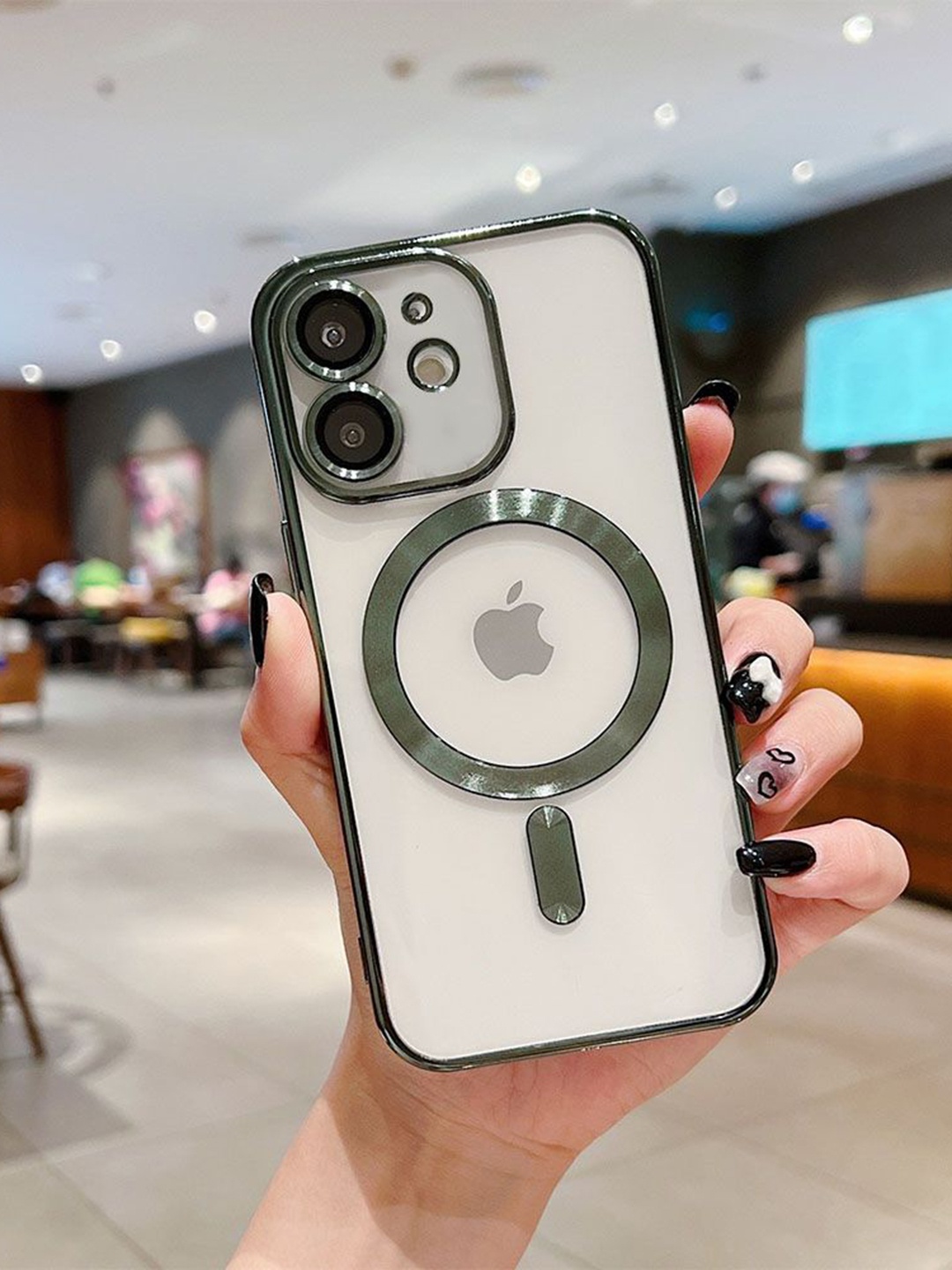 

Luxury Kase Plating Magnetic Soft Cover iPhone 12 Back Case, Green