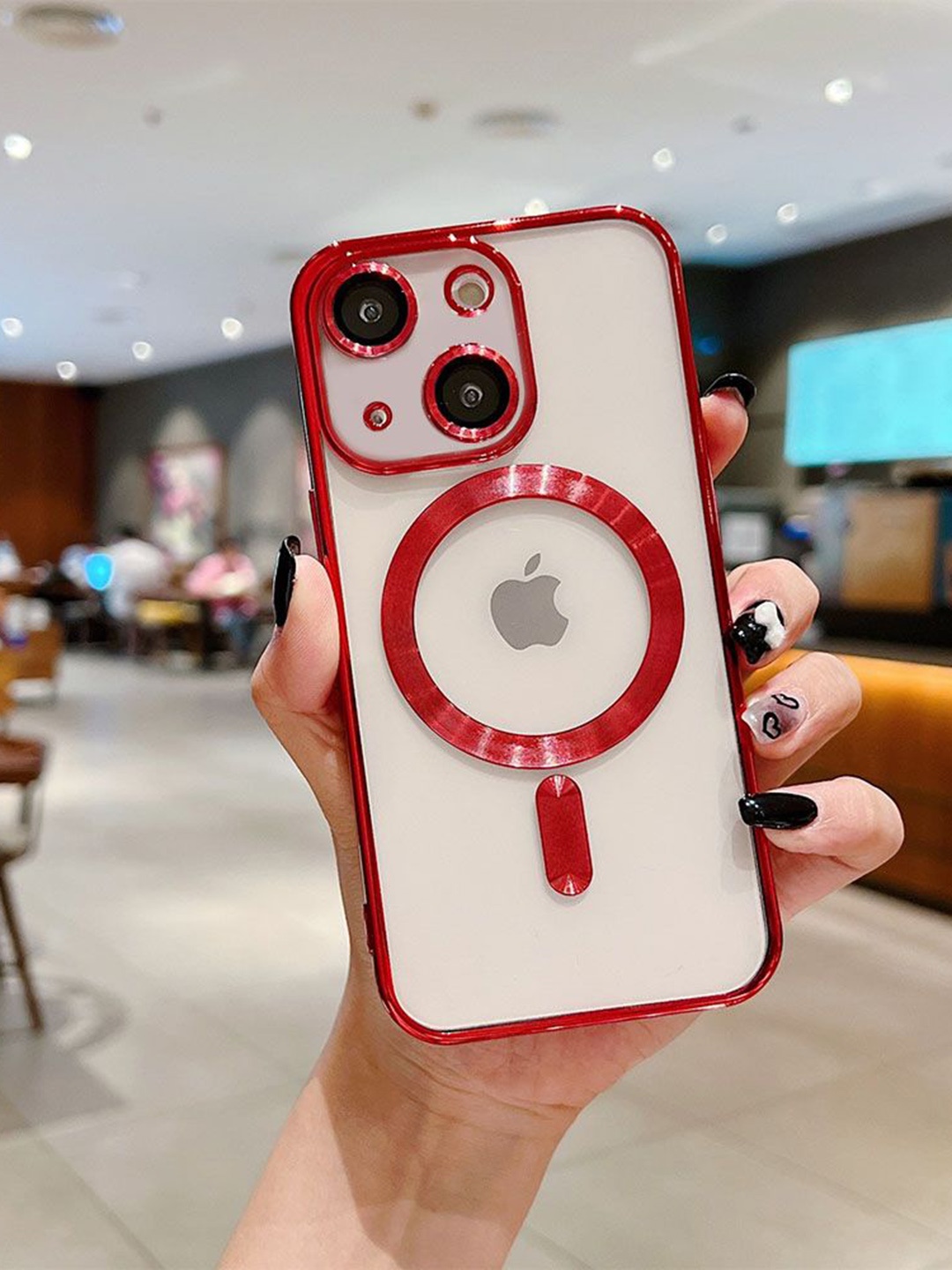 

Luxury Kase Plating Magnetic Soft Cover iPhone 15 Back Case, Red