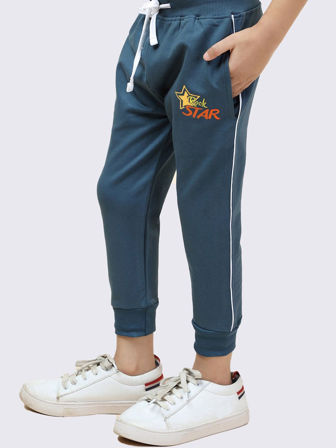 

CRAZYPENGUIN ELITE Printed ELITE Boys Cotton Mid-Rise Joggers, Blue