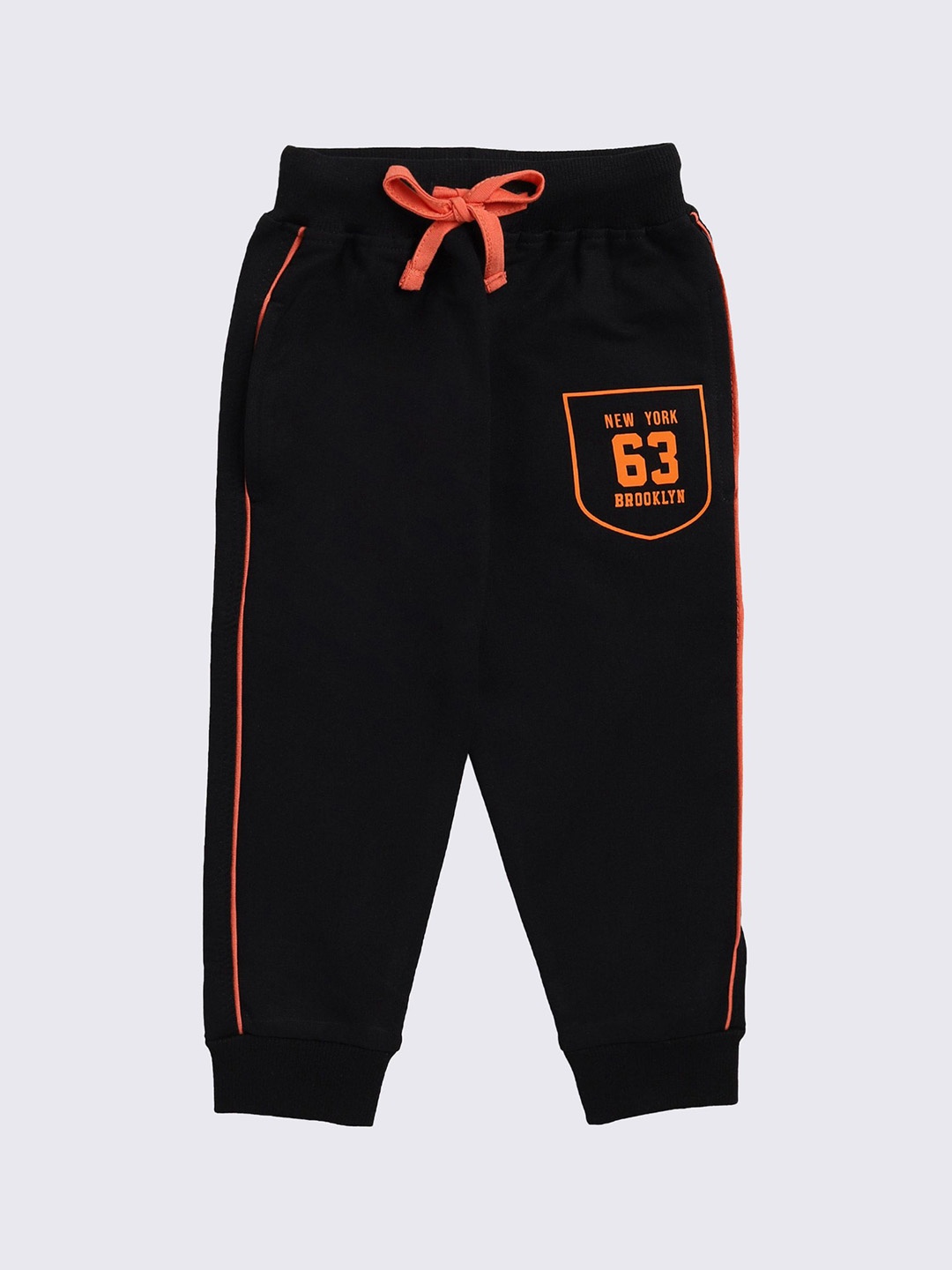 

CRAZYPENGUIN ELITE Boys Printed Cotton Mid-Rise Joggers, Black