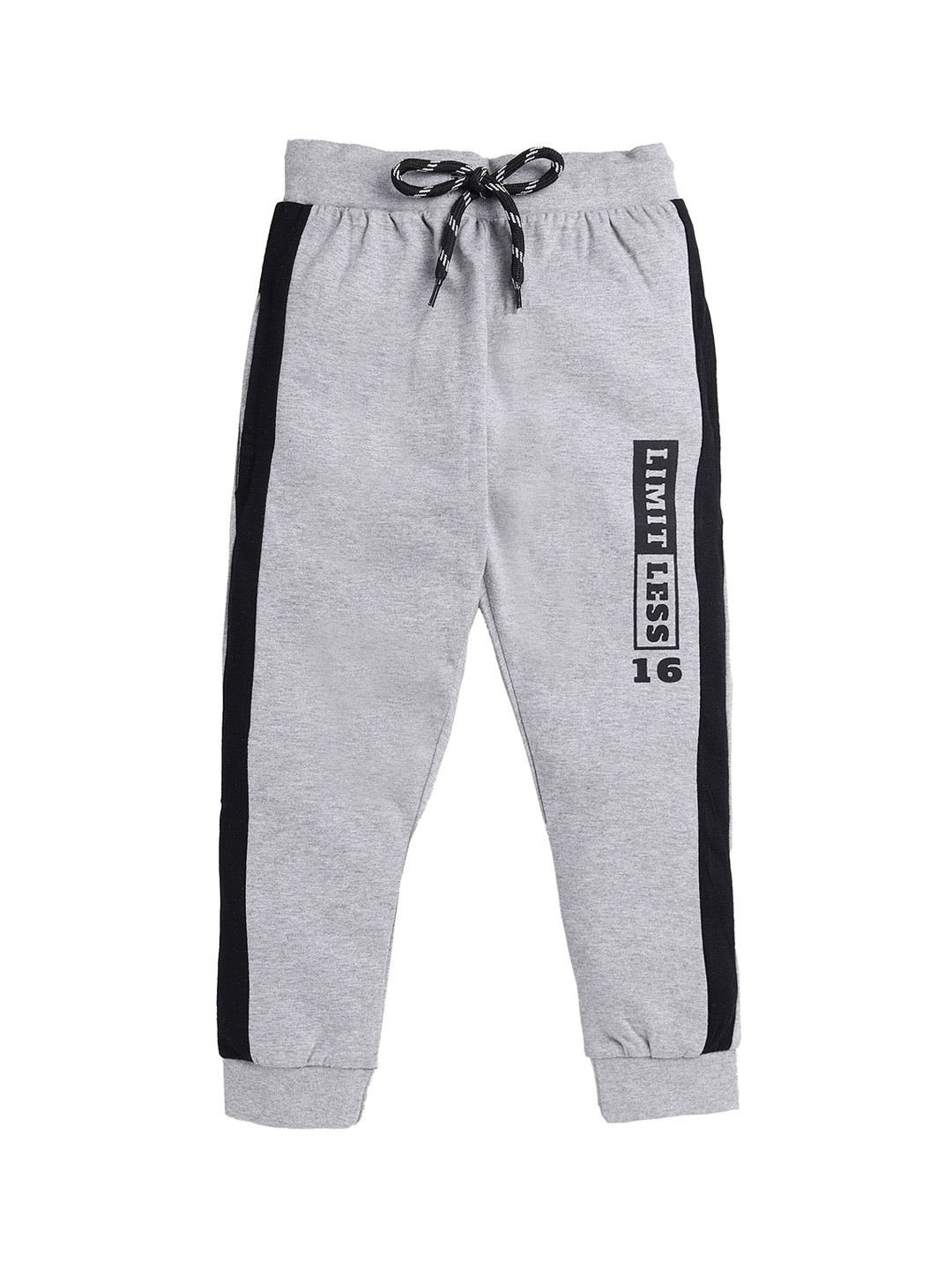 

CRAZYPENGUIN ELITE Boys Printed Cotton Mid-Rise Joggers Track Pants, Grey