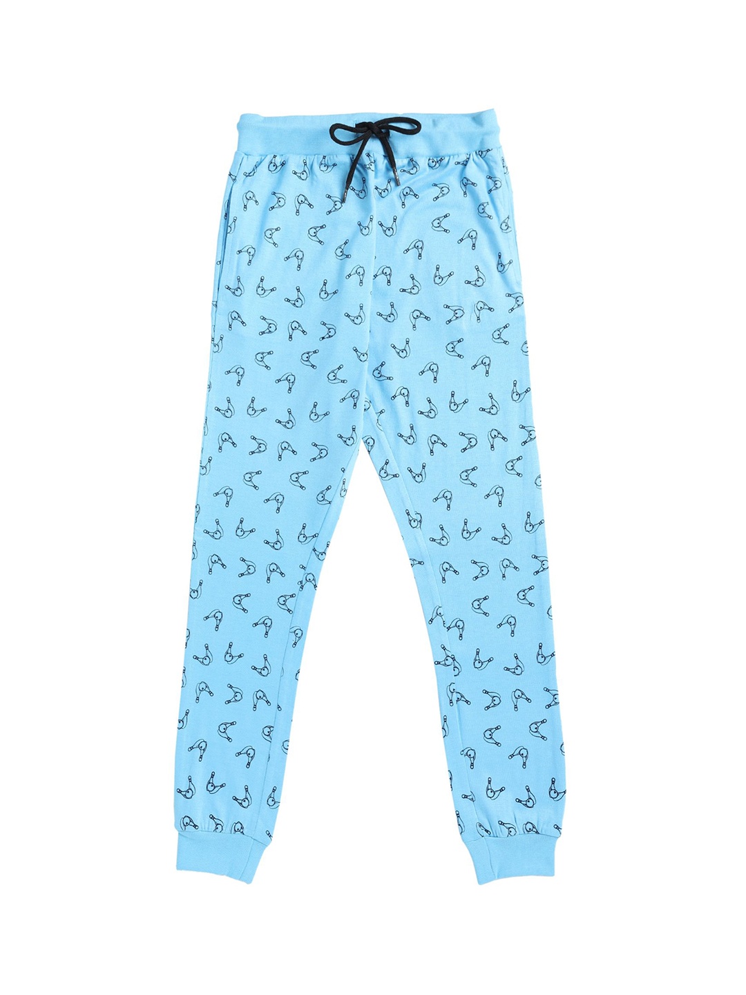 

CRAZYPENGUIN ELITE Boys Printed Cotton Mid-Rise Joggers, Blue