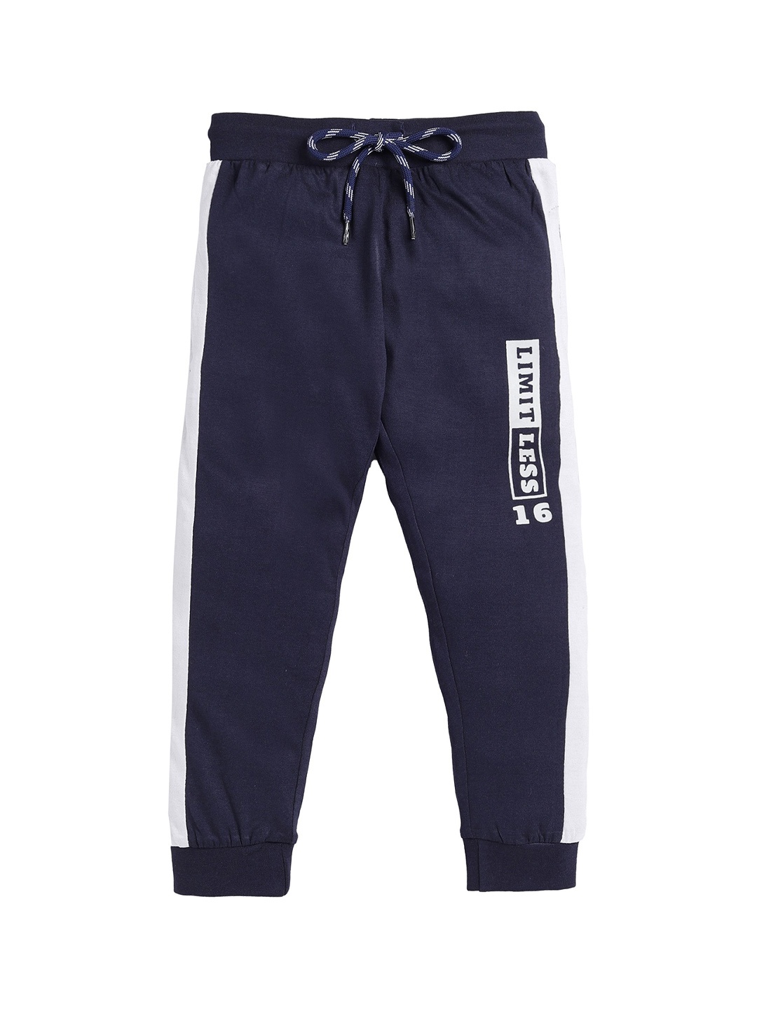 

CRAZYPENGUIN ELITE Boys Printed Cotton Mid-Rise Joggers, Navy blue