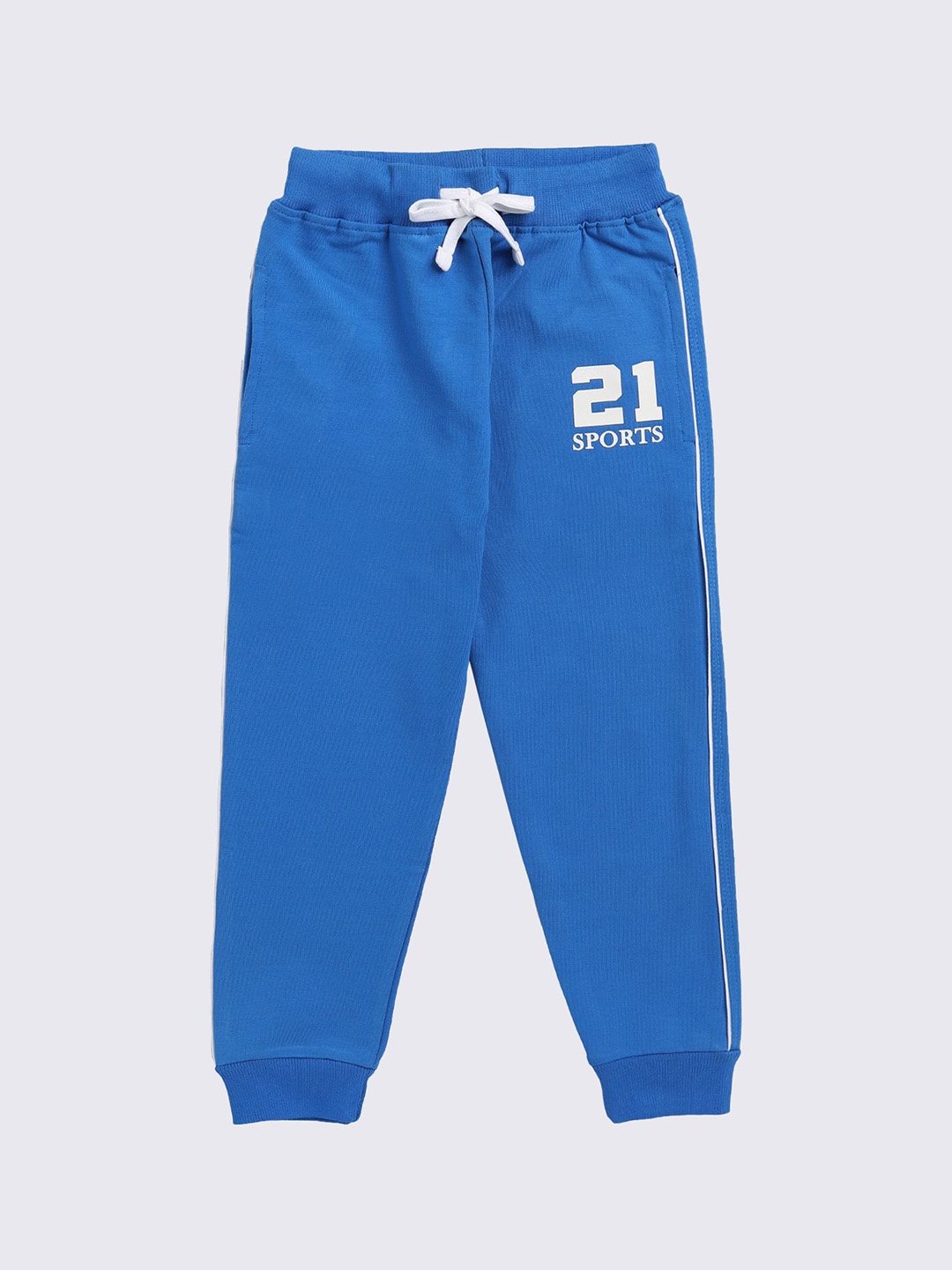 

CRAZYPENGUIN ELITE Boys Printed Cotton Mid-Rise Joggers, Blue