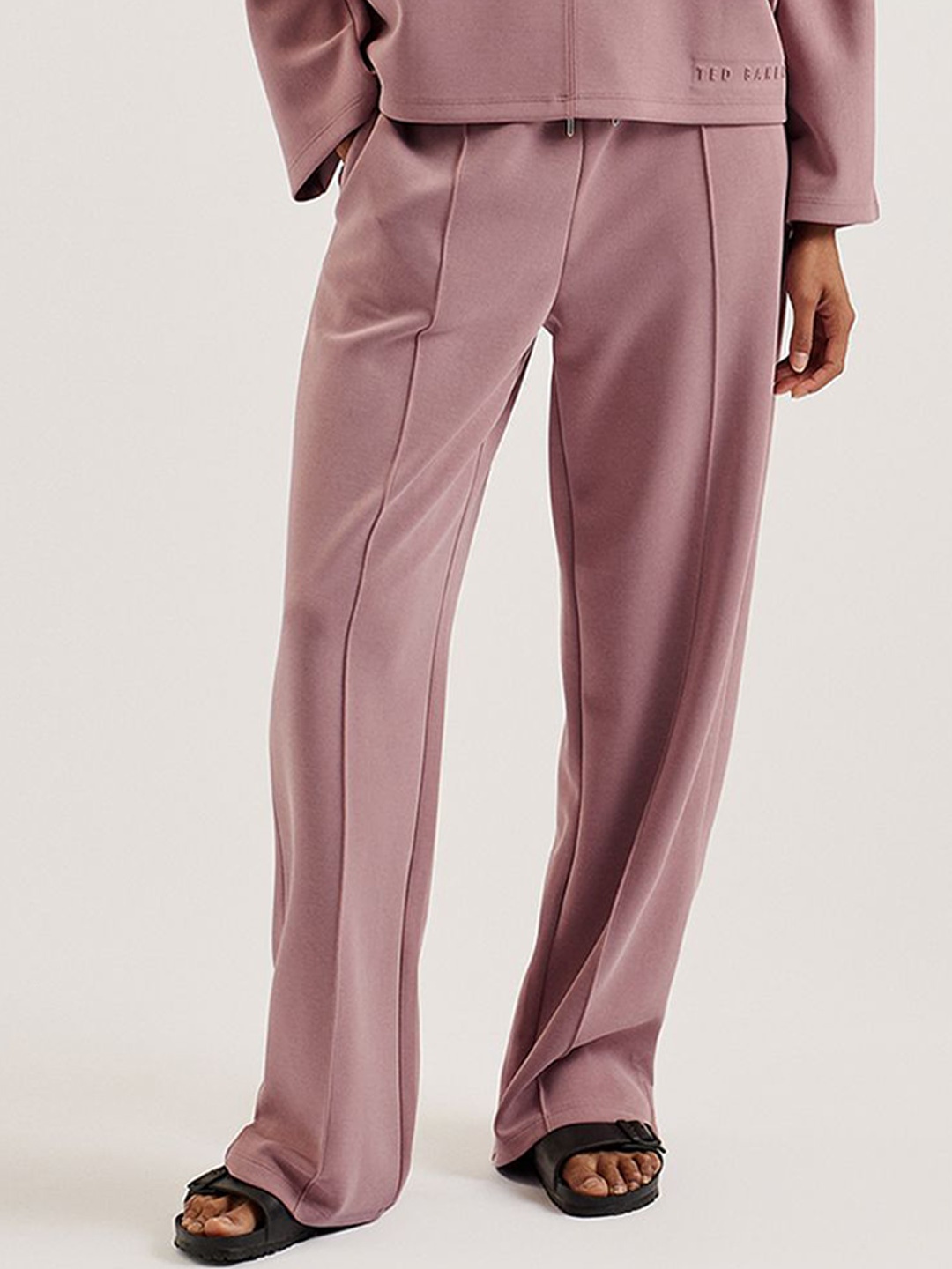 

Ted Baker Women Mid-Rise Parallel Flat-Front Trousers, Pink