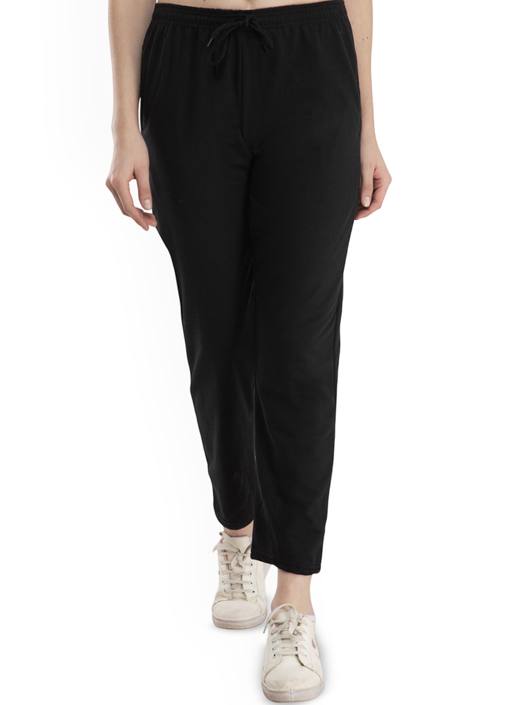 

IndiWeaves Women Regular Fit Mid-Rise Track Pants, Black