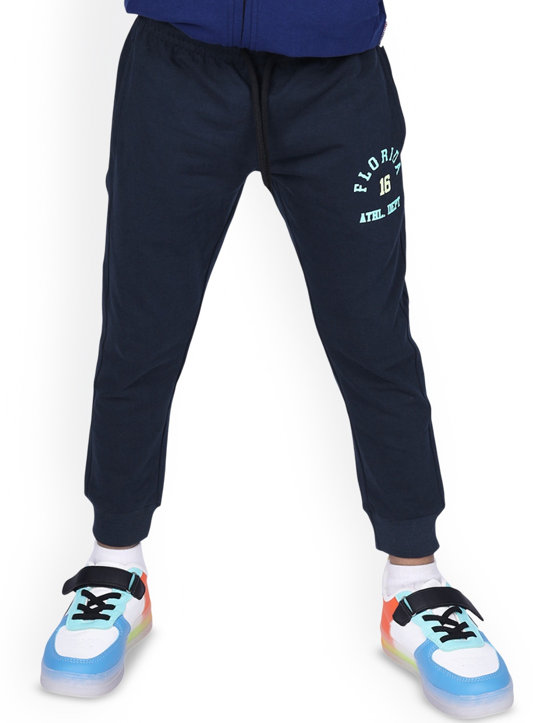 

CRAZYPENGUIN ELITE Boys Cotton Mid-Rise Joggers, Navy blue