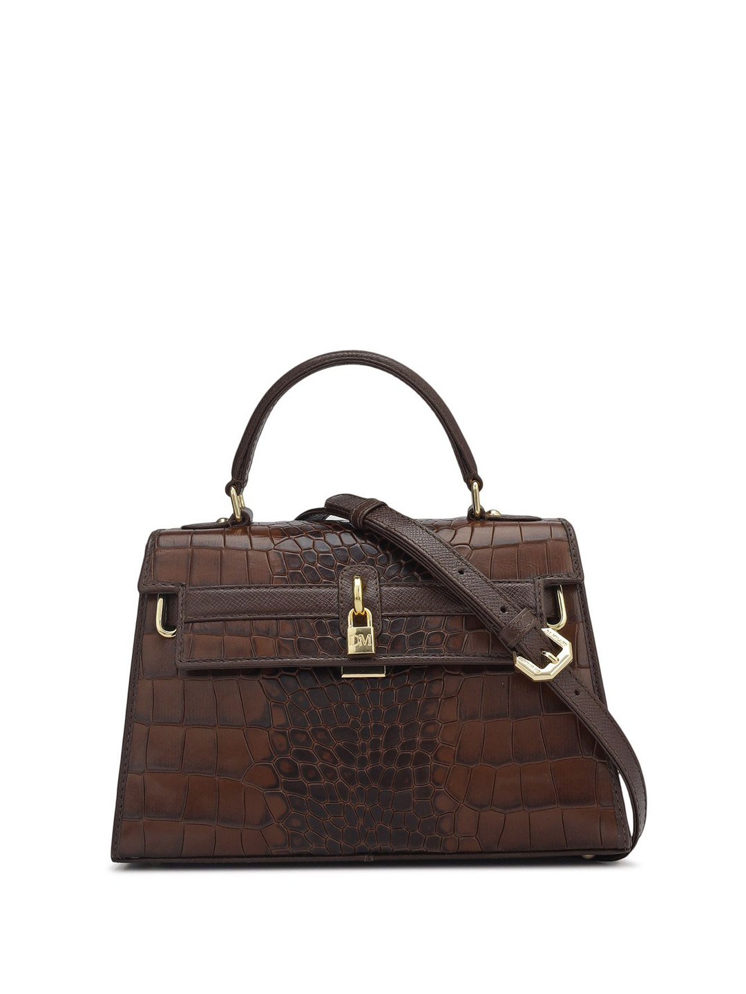 

Da Milano Women Animal Printed Satchel Bag, Brown