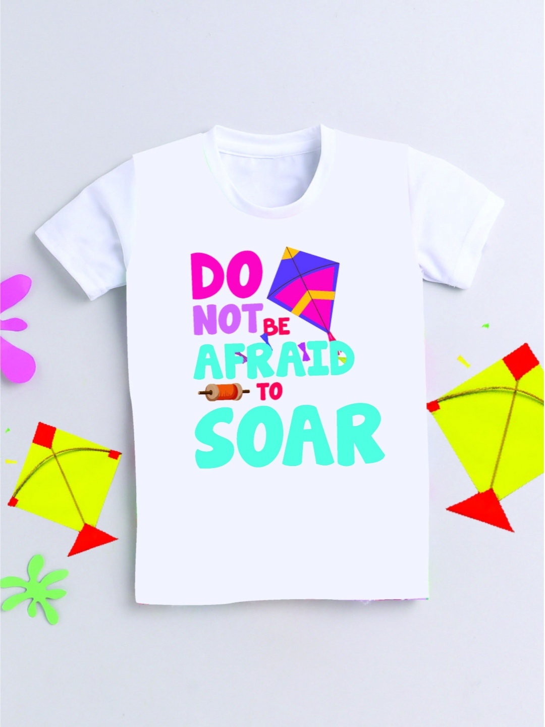 

The Magic Wand Kids Typography Printed Applique T-shirt, White