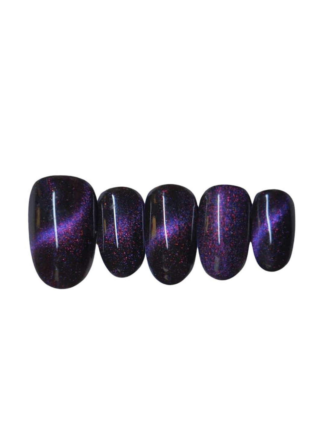 

SOEZI Short Oval Application Kit With Nail Buffer, Cuticle Sticks & Nail Glue - Violet, Black