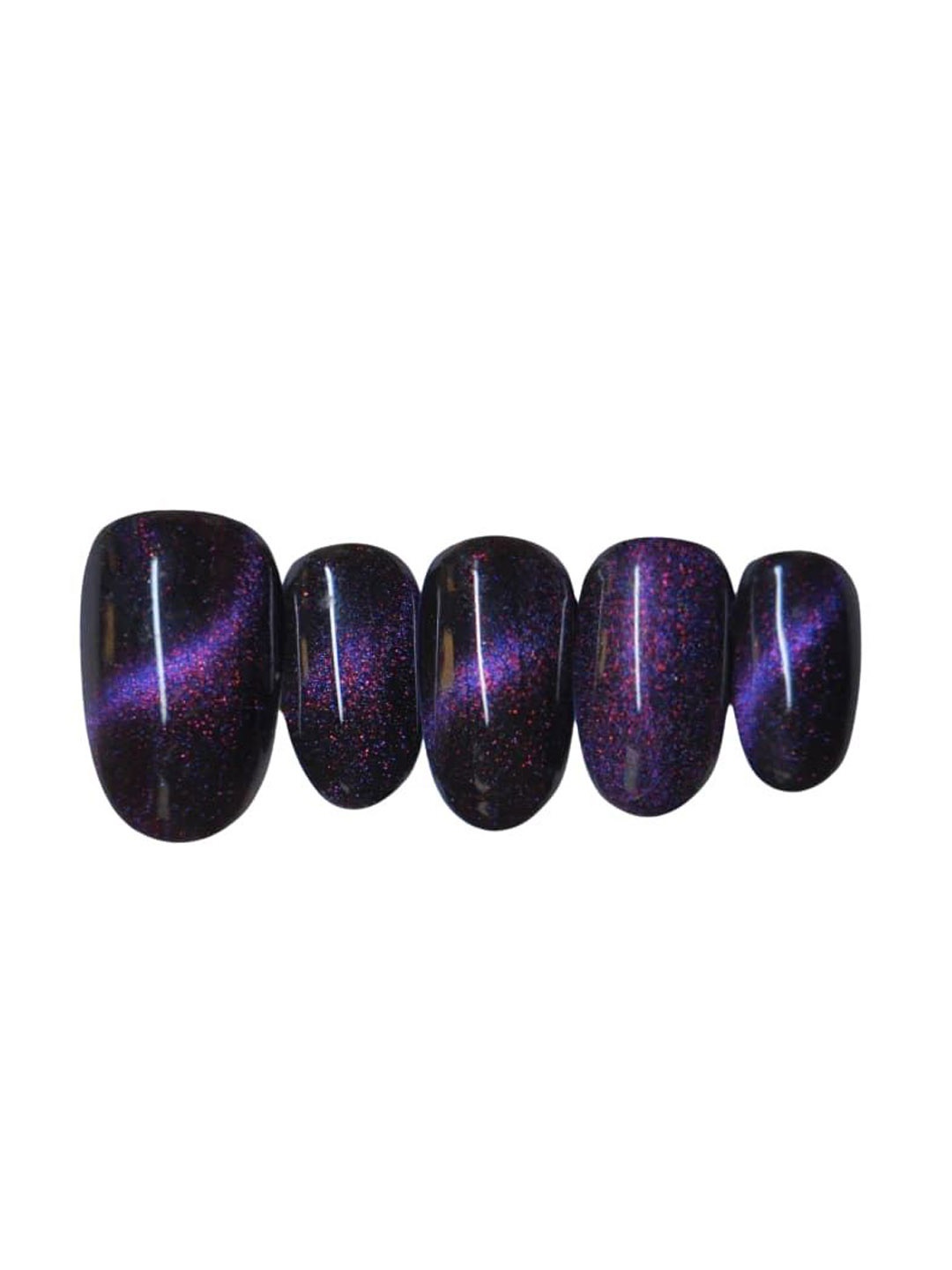 

SOEZI 5-Pcs Viva La Violet Short Oval Ready To Wear Kit Nail Art, Black