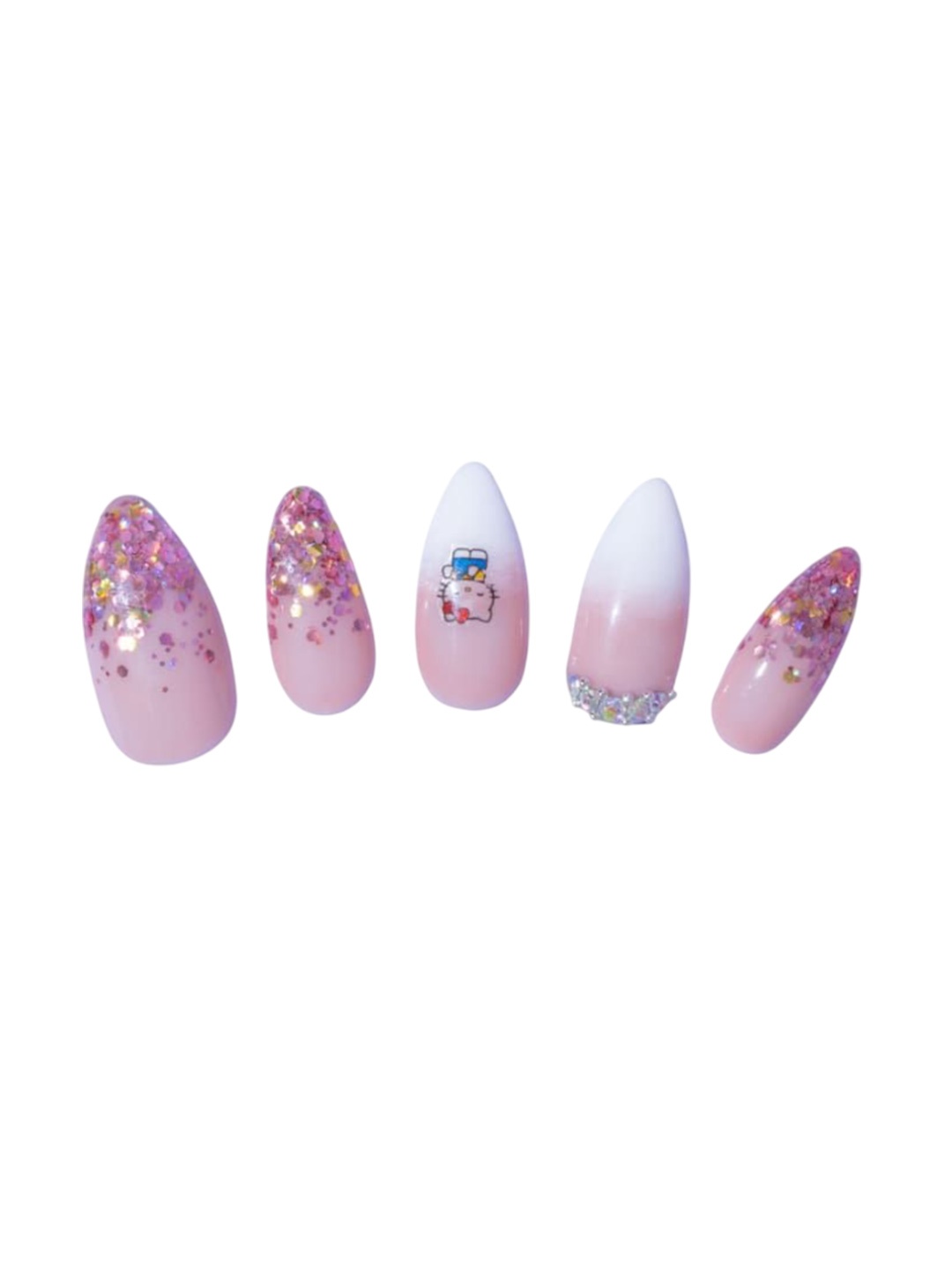 

SOEZI Set Of 24 Artificial Press On Nails Kit - Hello Princess, Pink