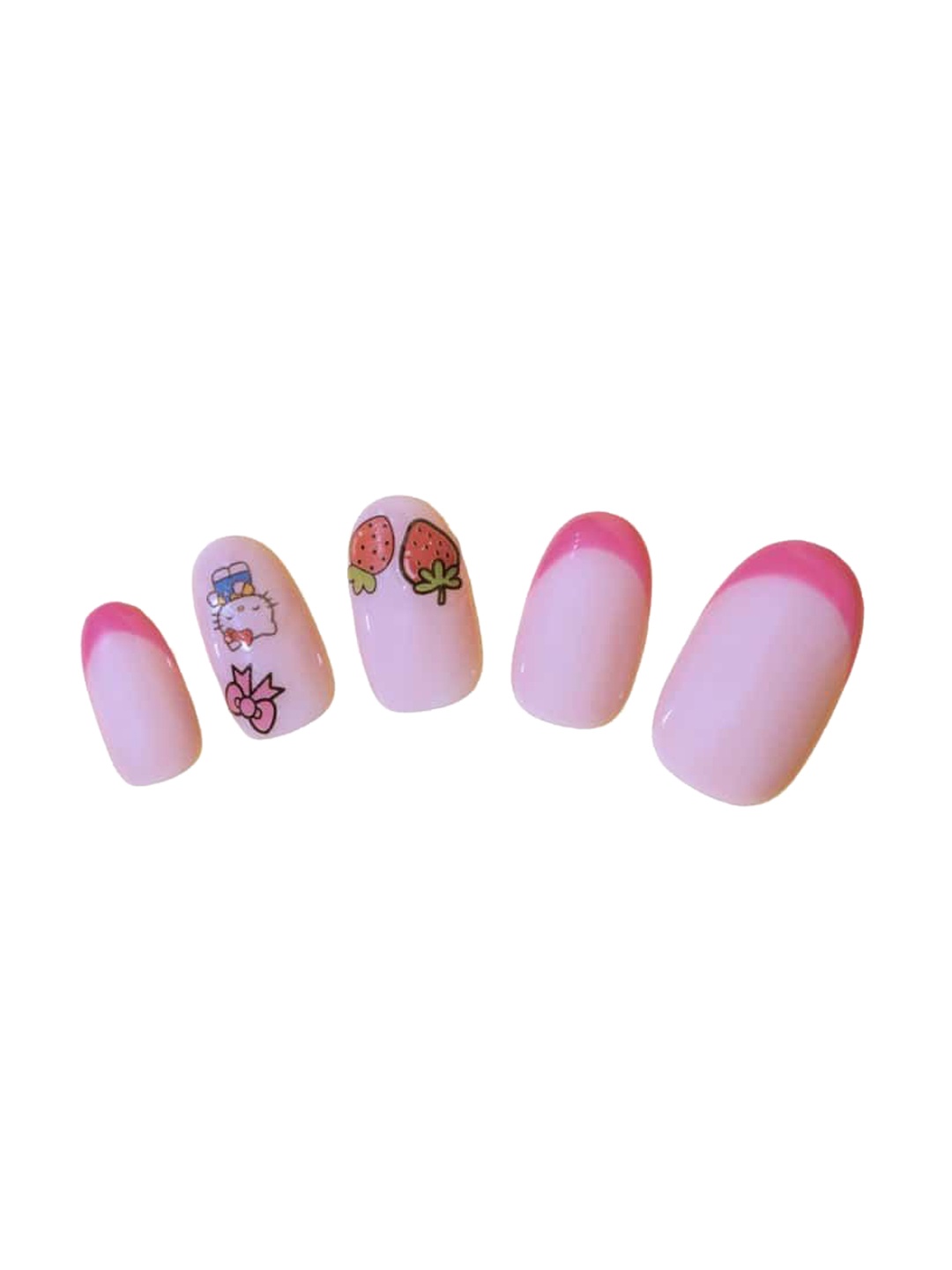 

SOEZI 5-Pcs Berry Kawaii Ready To Wear Kit Nail Art, Pink