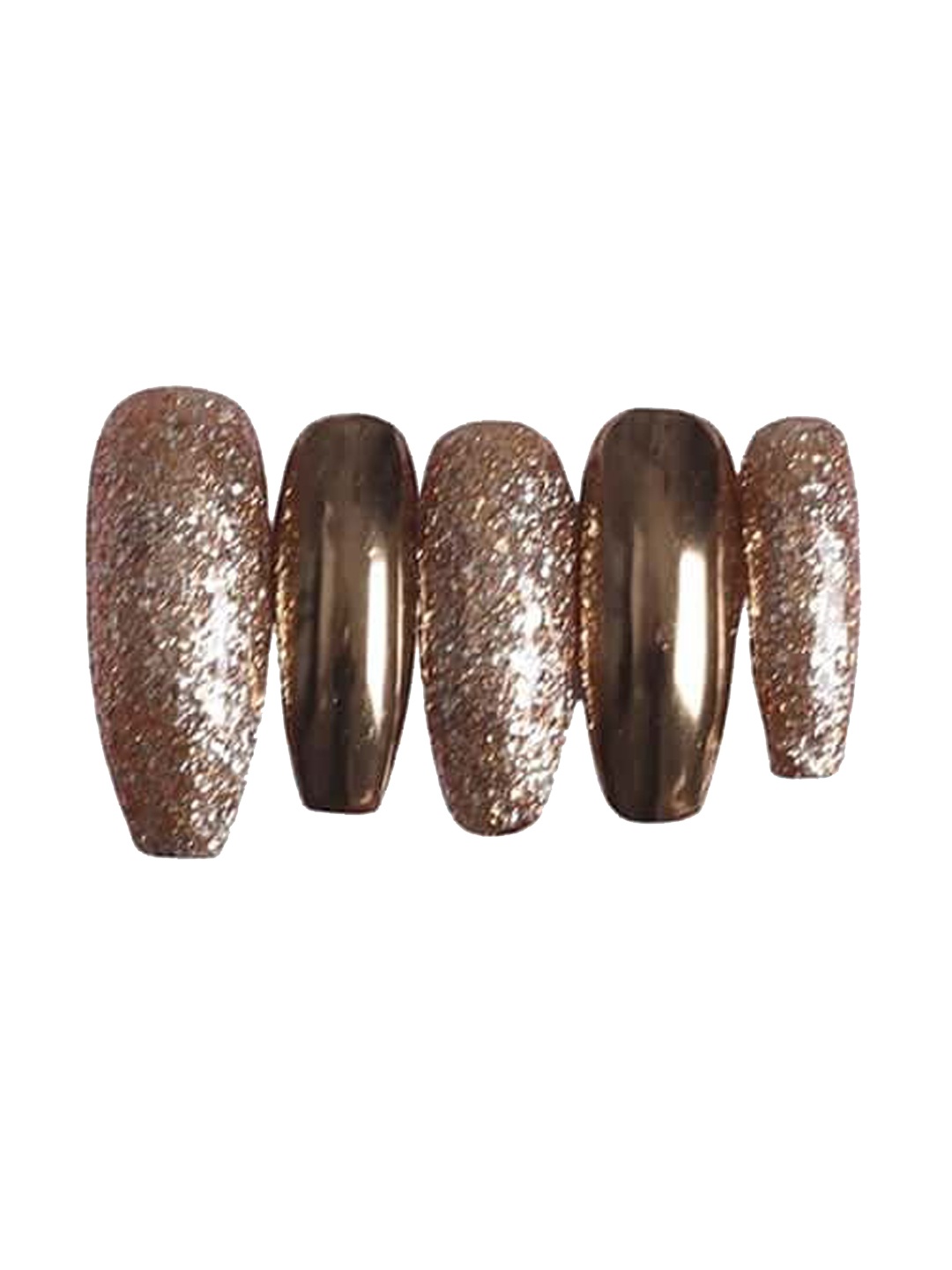 

SOEZI Set Of 24 Artificial Press On Nails Kit - Dutch Heiress, Gold