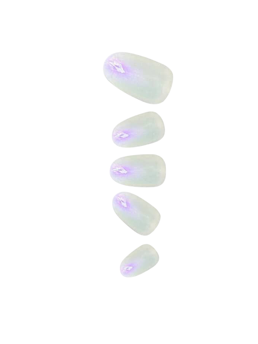 

SOEZI Set Of 24 Artificial Press On Nails Kit - Ek Glassy, Off white