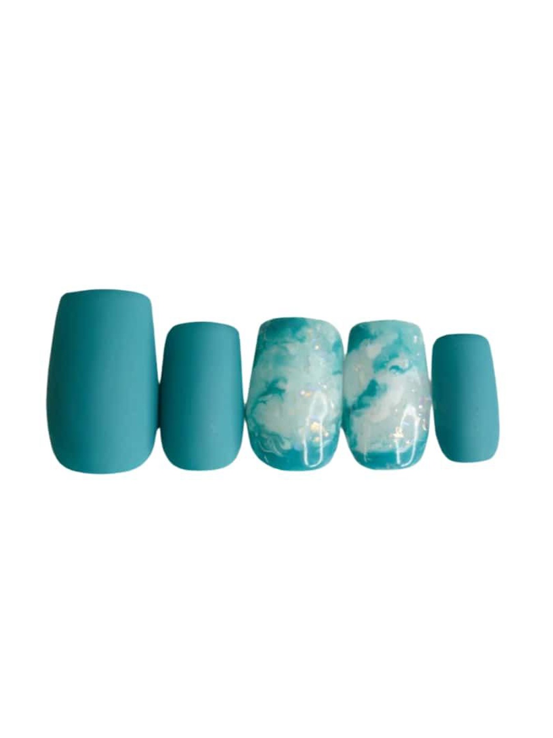 

SOEZI Set Of 24 Artificial Press On Nails Kit - Alora, Blue