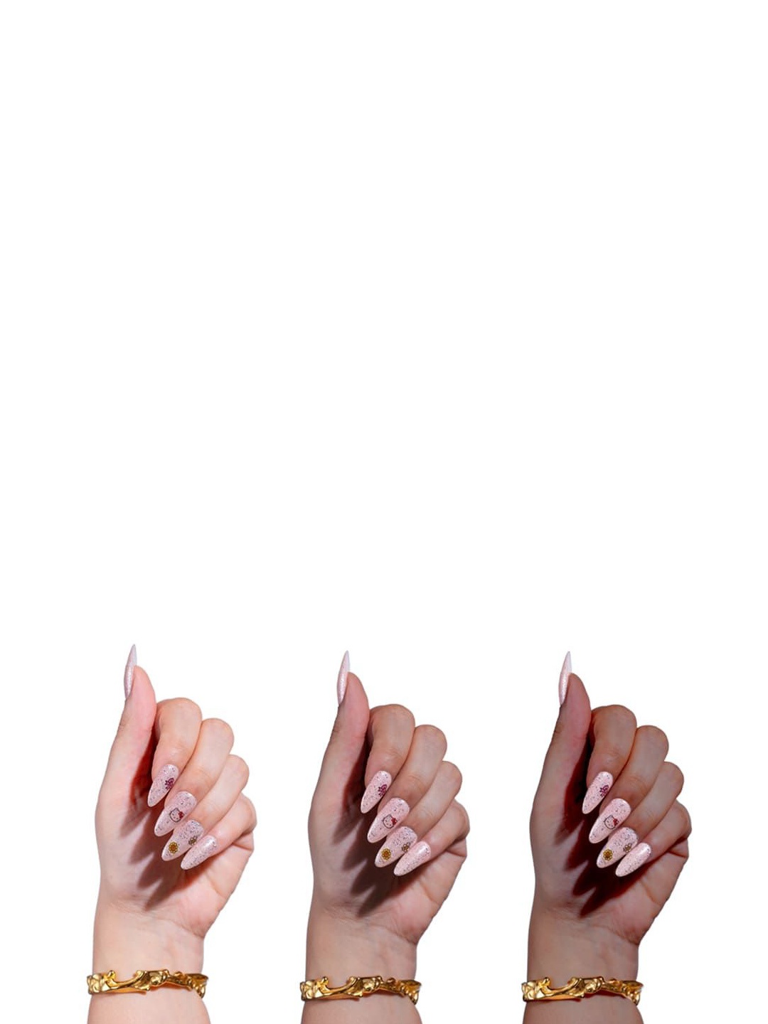 

SOEZI Set Of 24 Artificial Press On Nails Kit - Whisker Wonderland, Pink