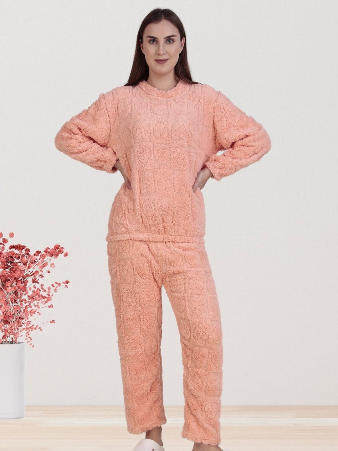 

Untamed Clothing Women Winter Night suit, Peach