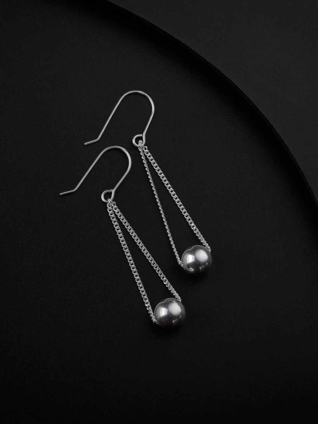 

House of Aadyaa Classic Drop Earrings, Silver