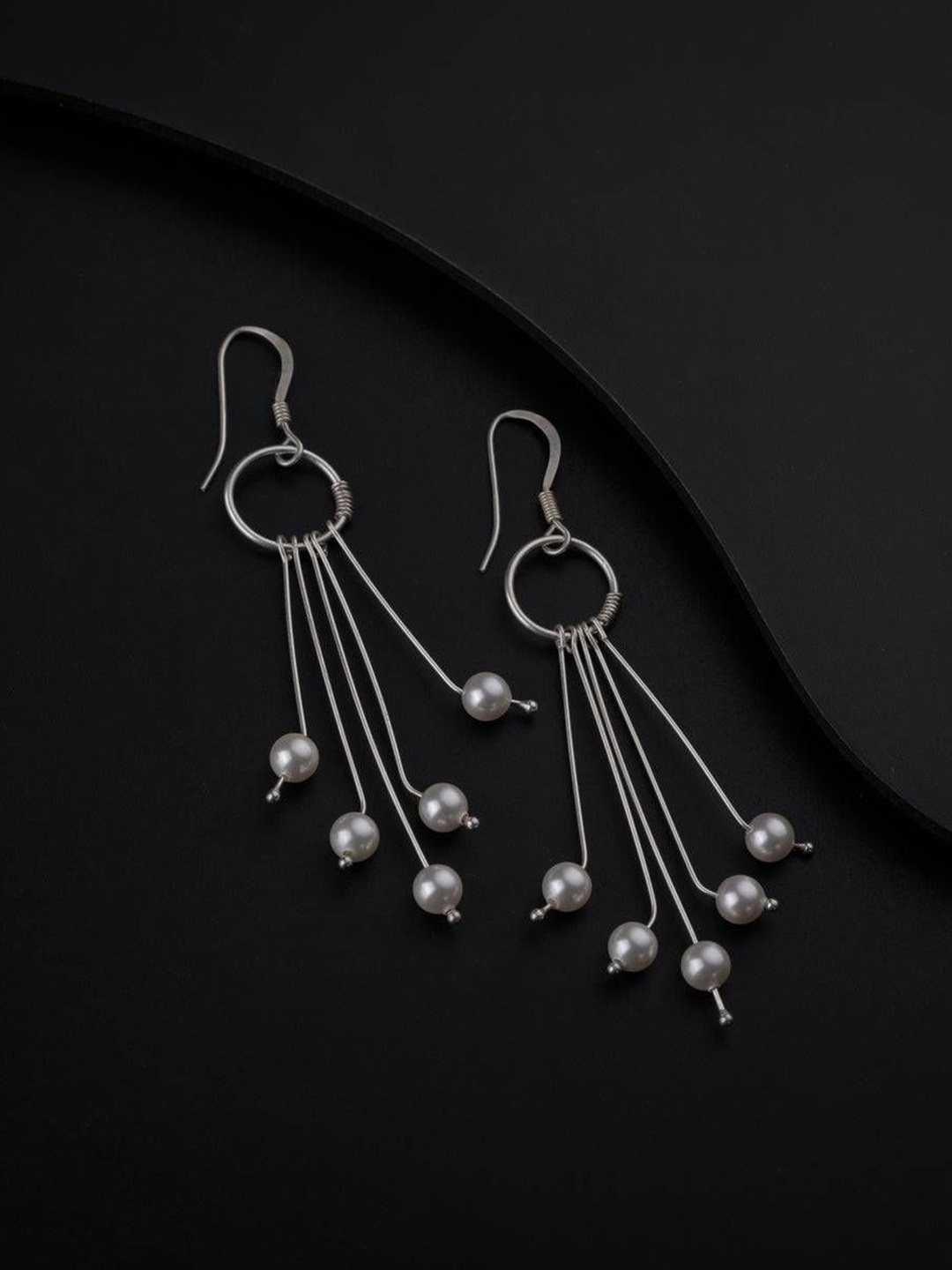 

House of Aadyaa Classic Drop Earrings, Silver