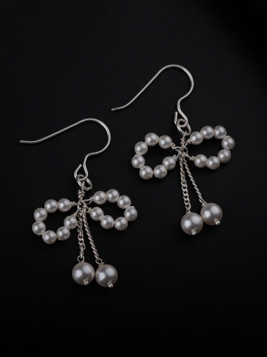 

House of Aadyaa Classic Drop Earrings, Silver