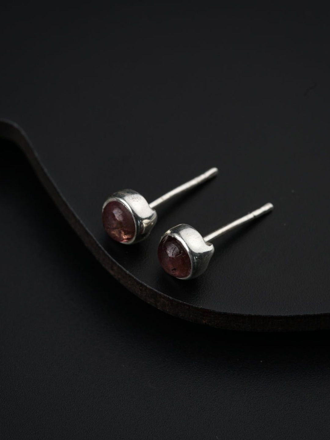 

House of Aadyaa 925 Sterling Silver Stones and Beads Studded Circular Studs