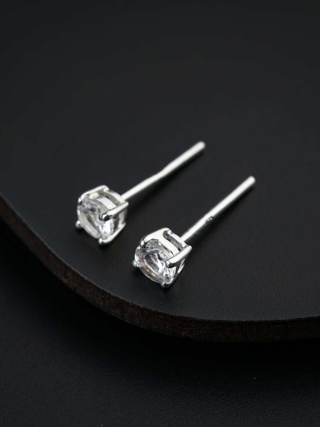 

House of Aadyaa 925 Sterling Silver Classic Stones Studs