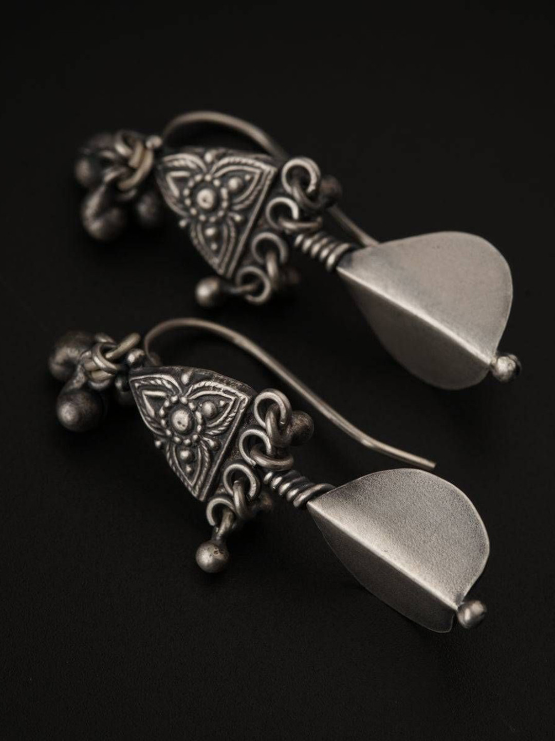 

House of Aadyaa Classic Drop Earrings, Silver