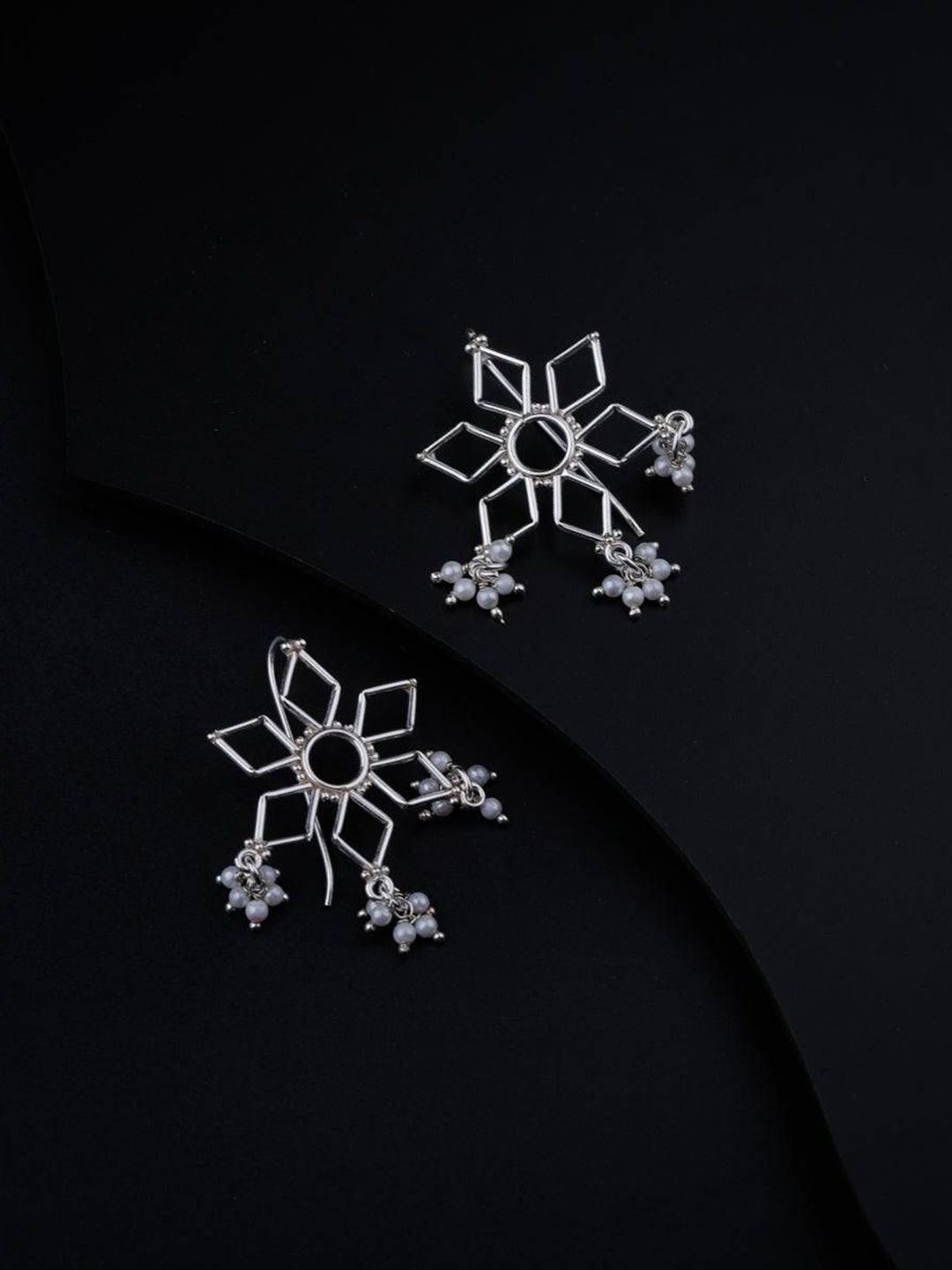 

House of Aadyaa Classic Drop Earrings, Silver