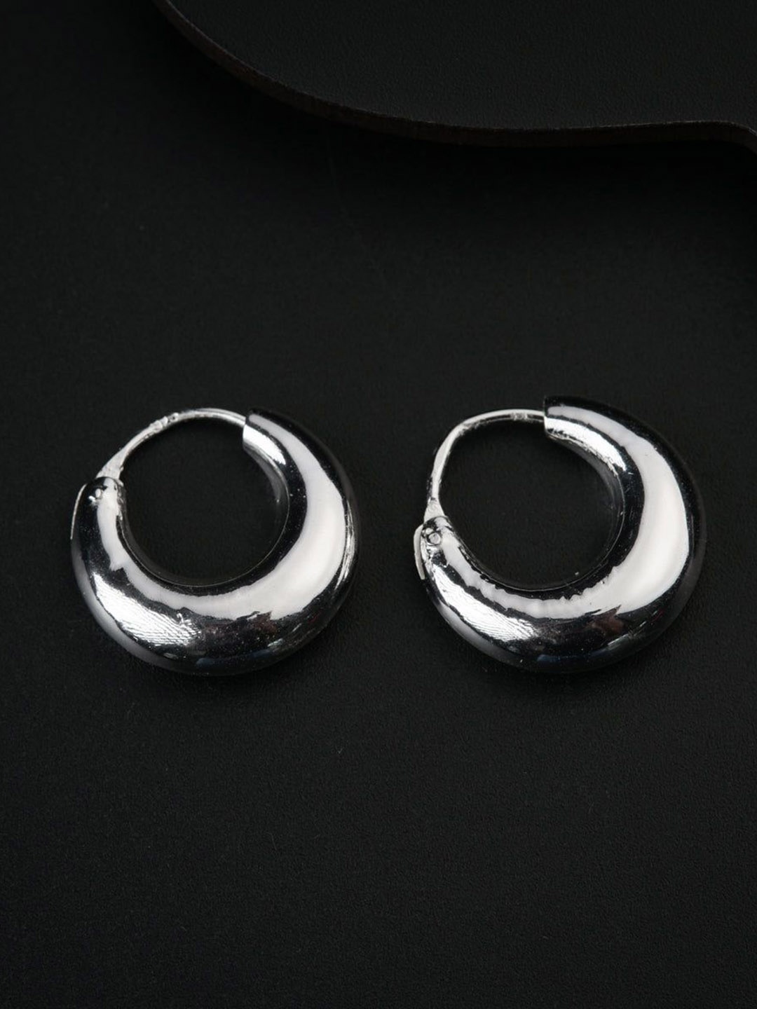 

House of Aadyaa Classic Hoop Earrings, Silver