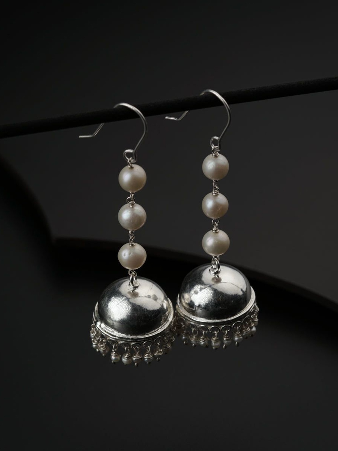 

House of Aadyaa 925 Sterling Silver Classic Pearls Jhumkas