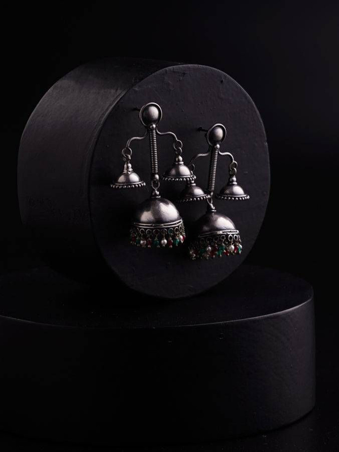 

House of Aadyaa Classic Jhumkas Earrings, Silver
