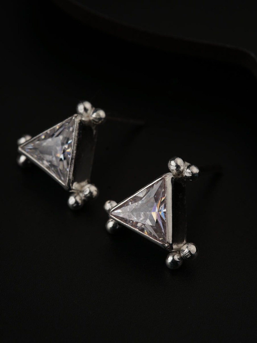 

House of Aadyaa Classic Studs Earrings, Silver