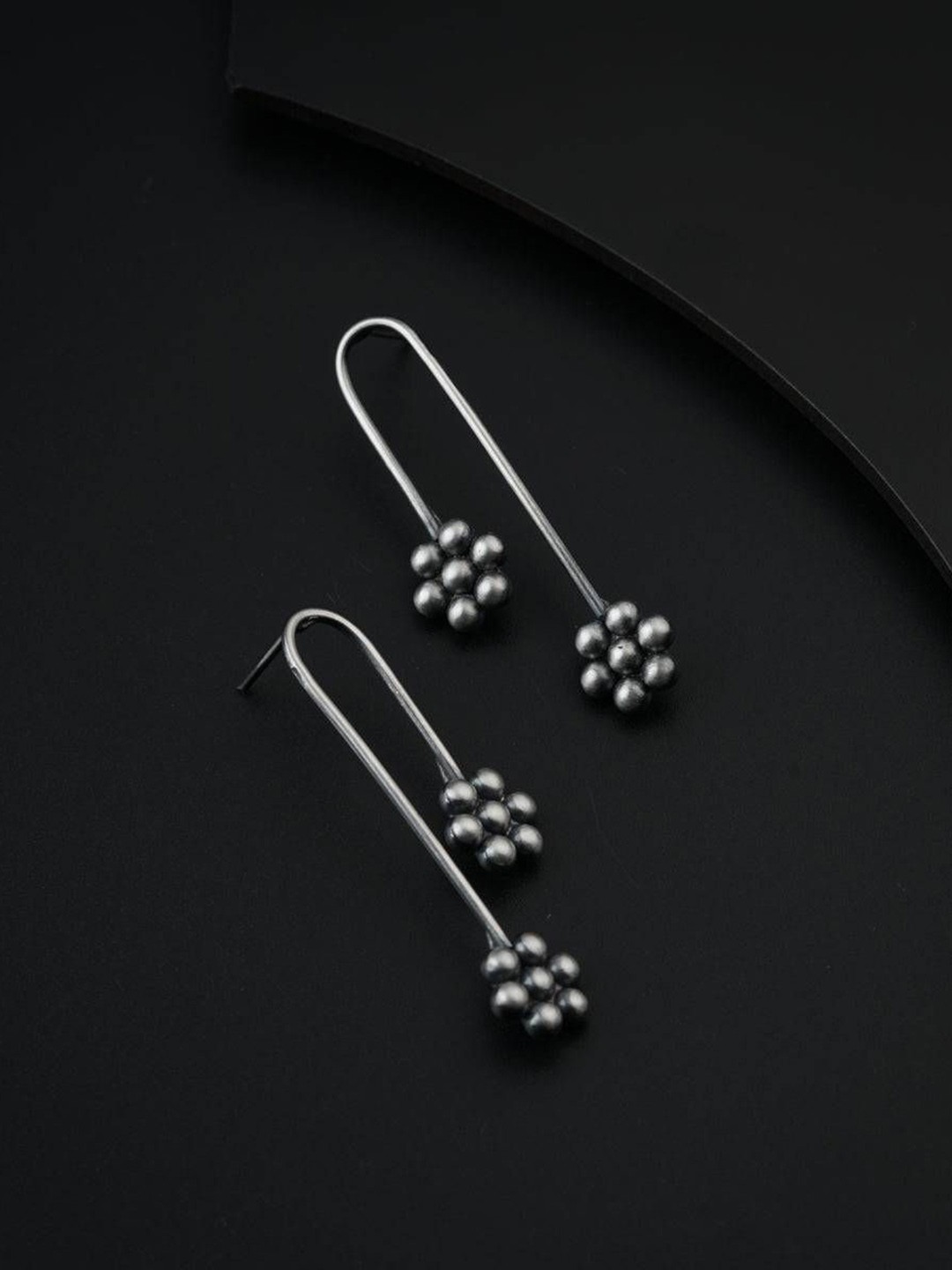 

House of Aadyaa Classic Drop Earrings, Silver