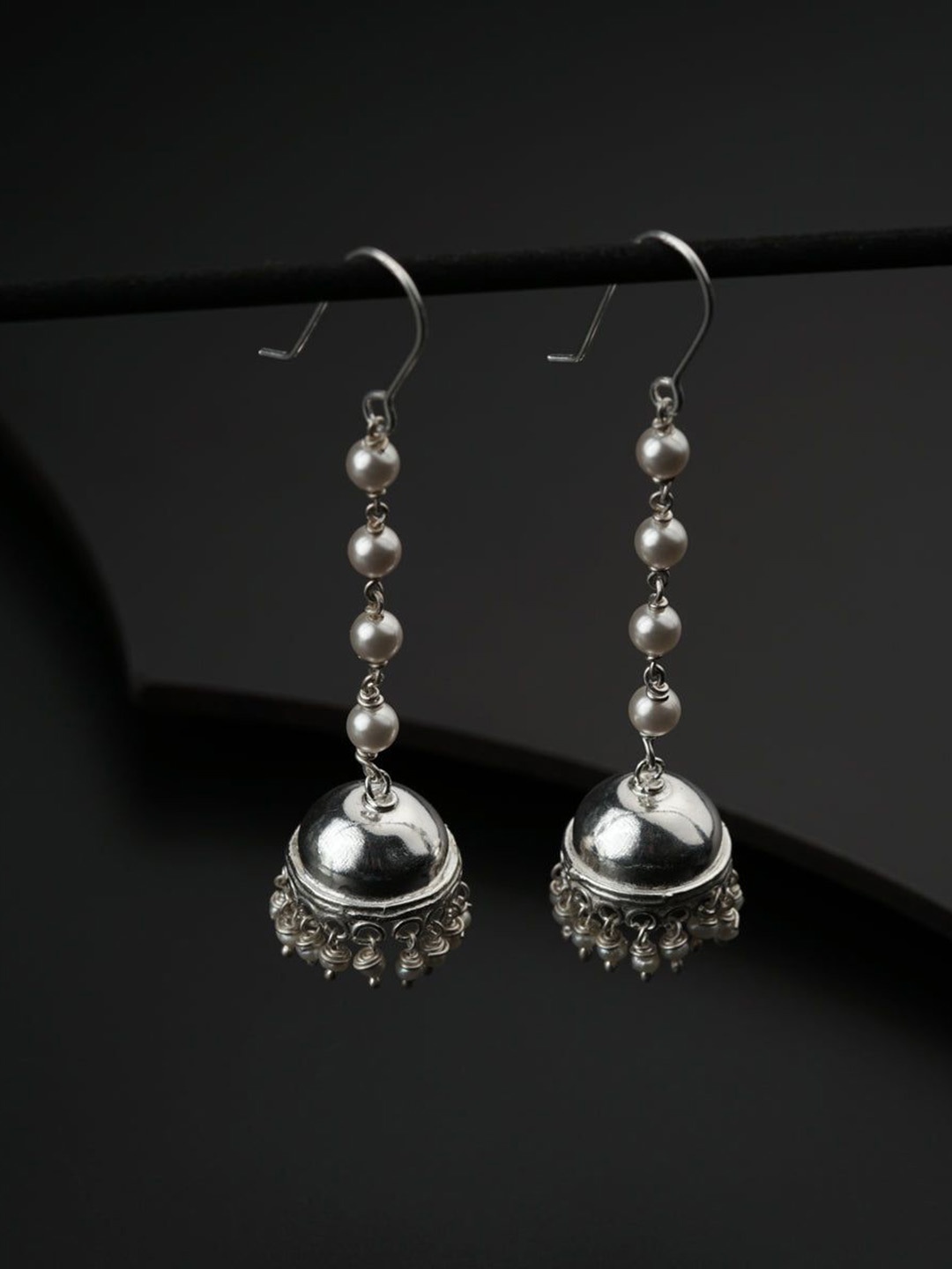 

House of Aadyaa Classic Drop Earrings, Silver