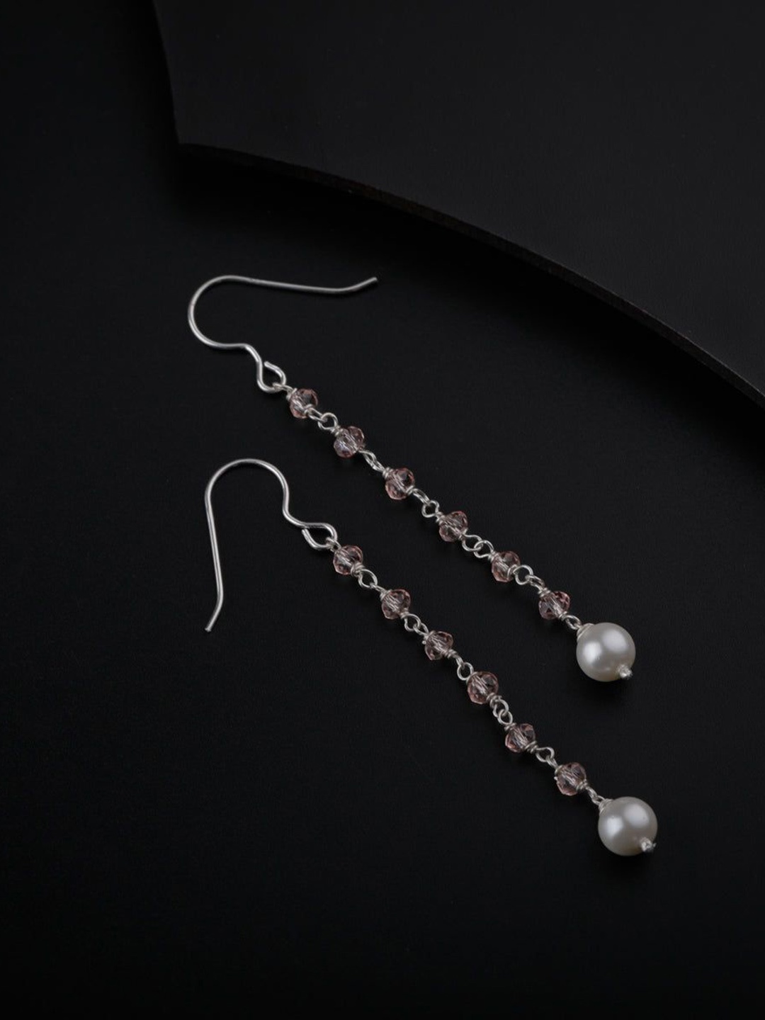 

House of Aadyaa 925 Sterling Silver Classic Drop Earrings, Pink