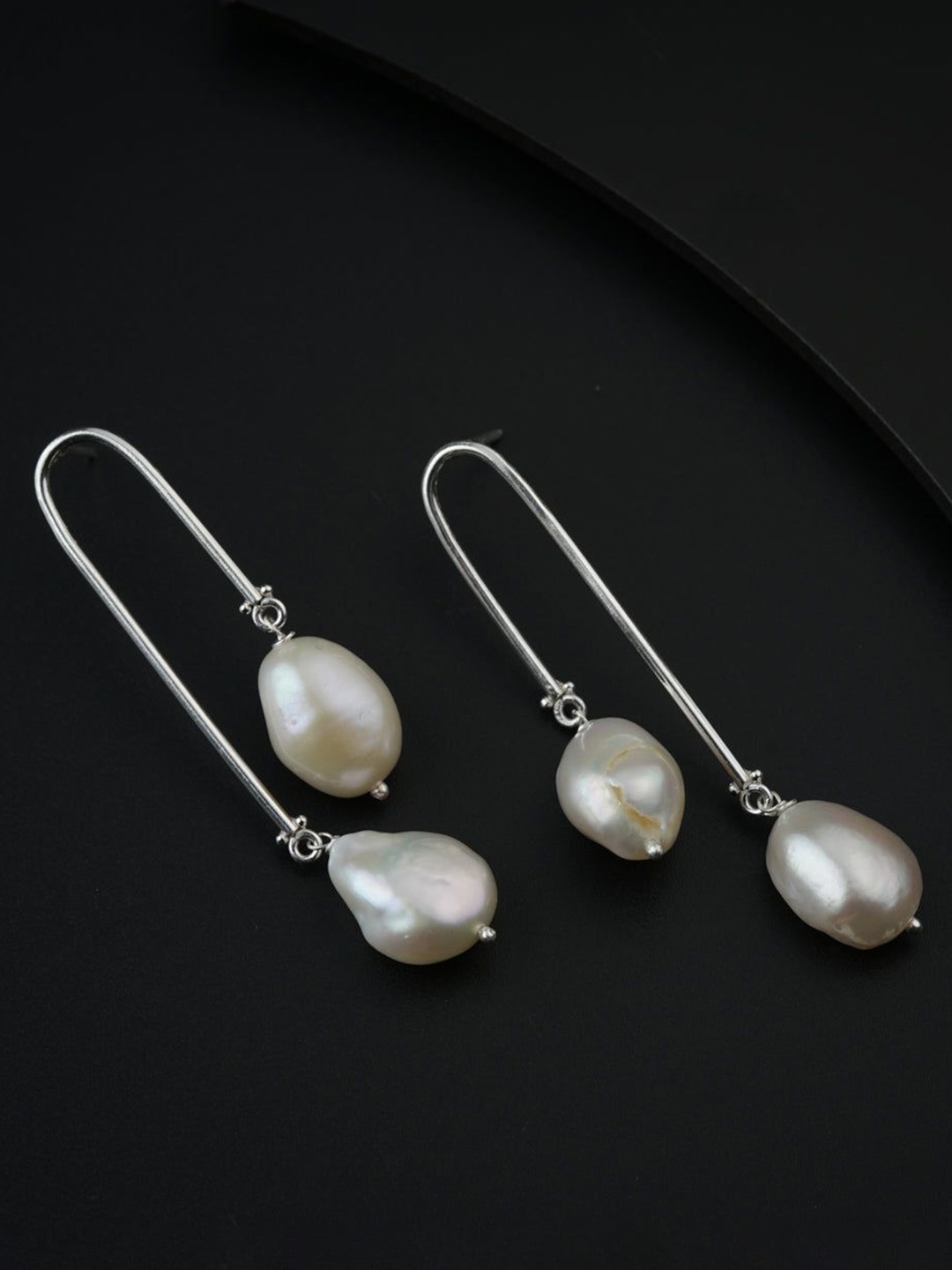 

House of Aadyaa Classic Drop Earrings, Silver
