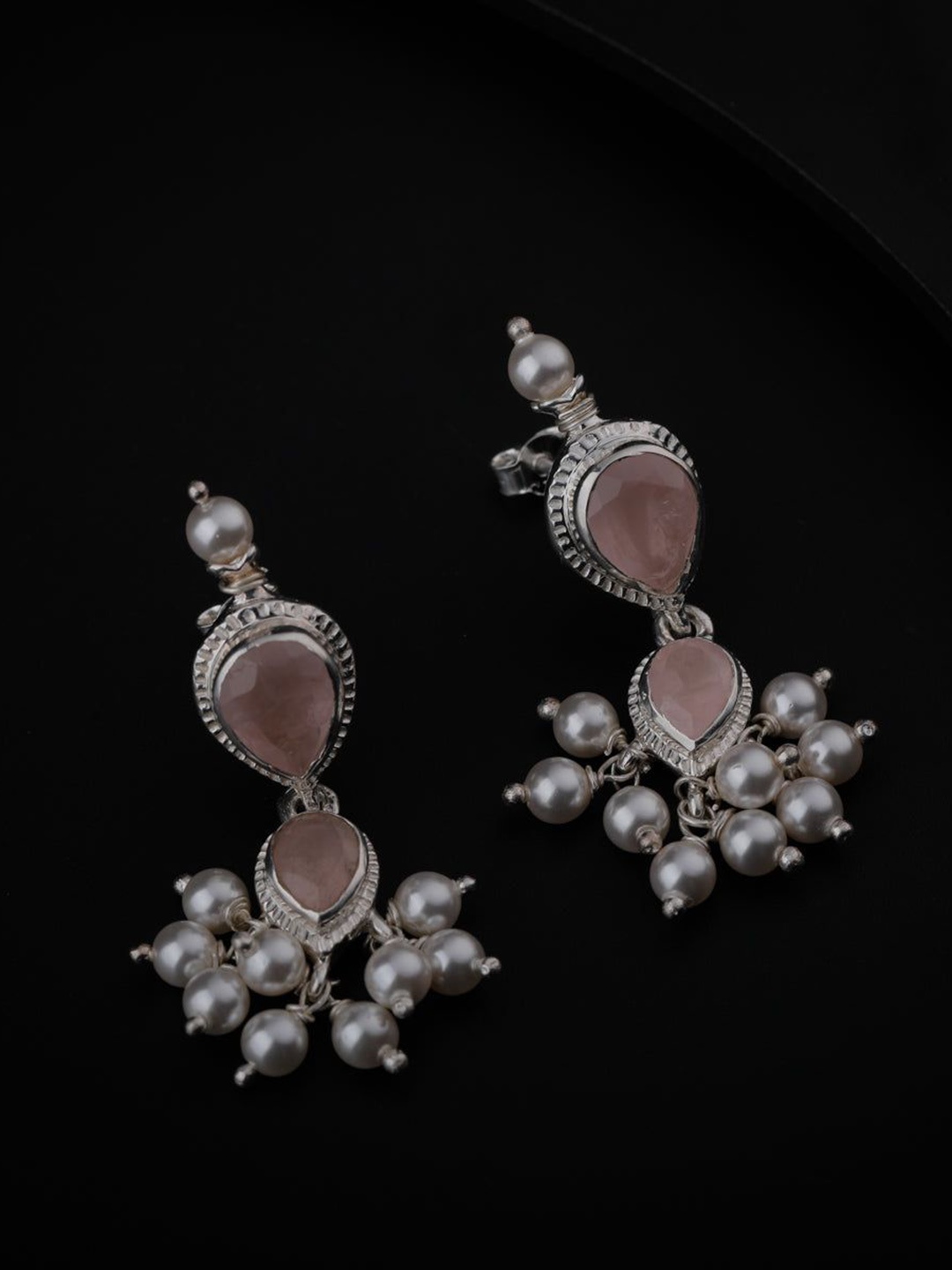 

House of Aadyaa Classic Drop Earrings, Silver