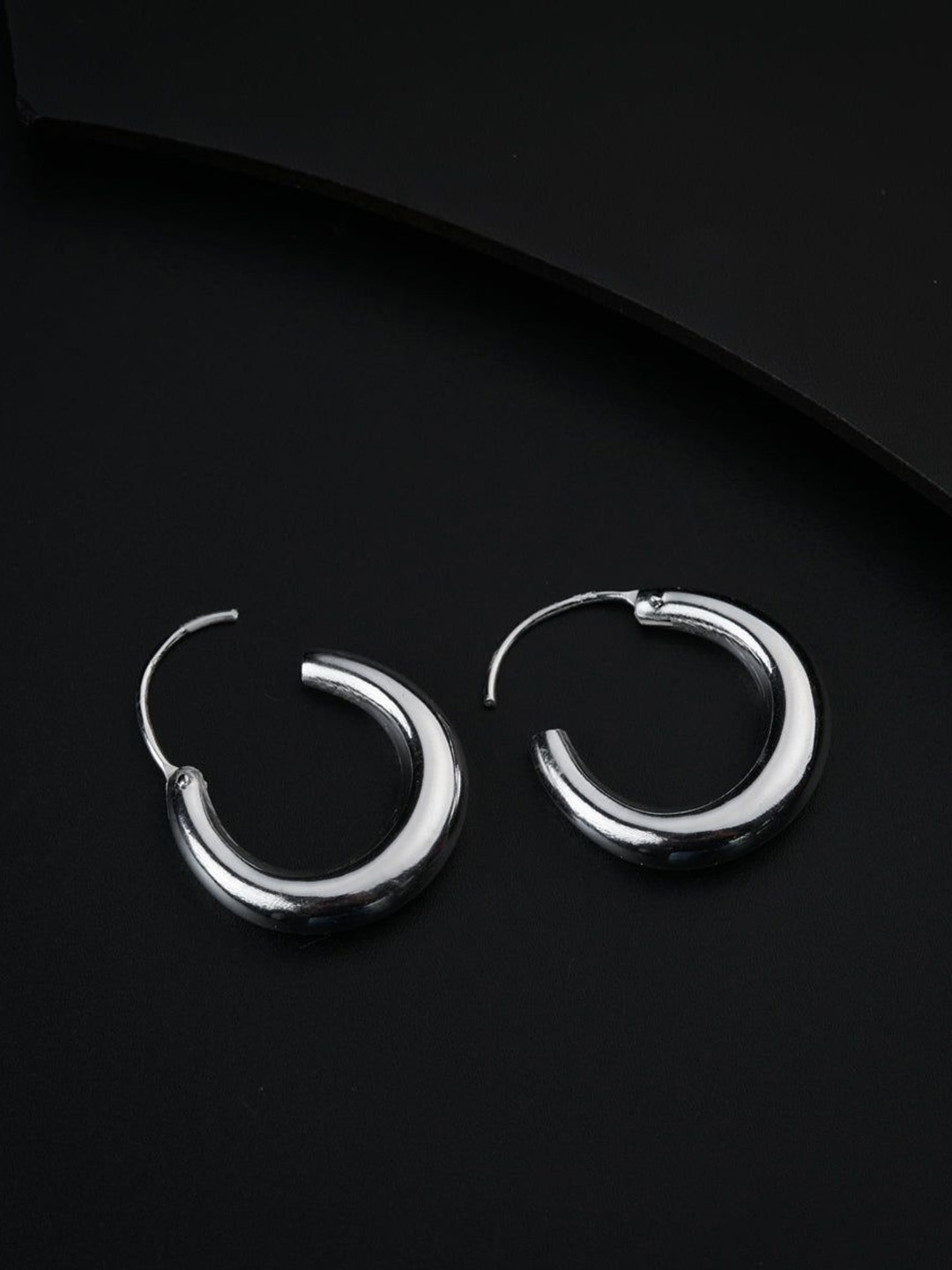 

House of Aadyaa Classic Hoop Earrings, Silver