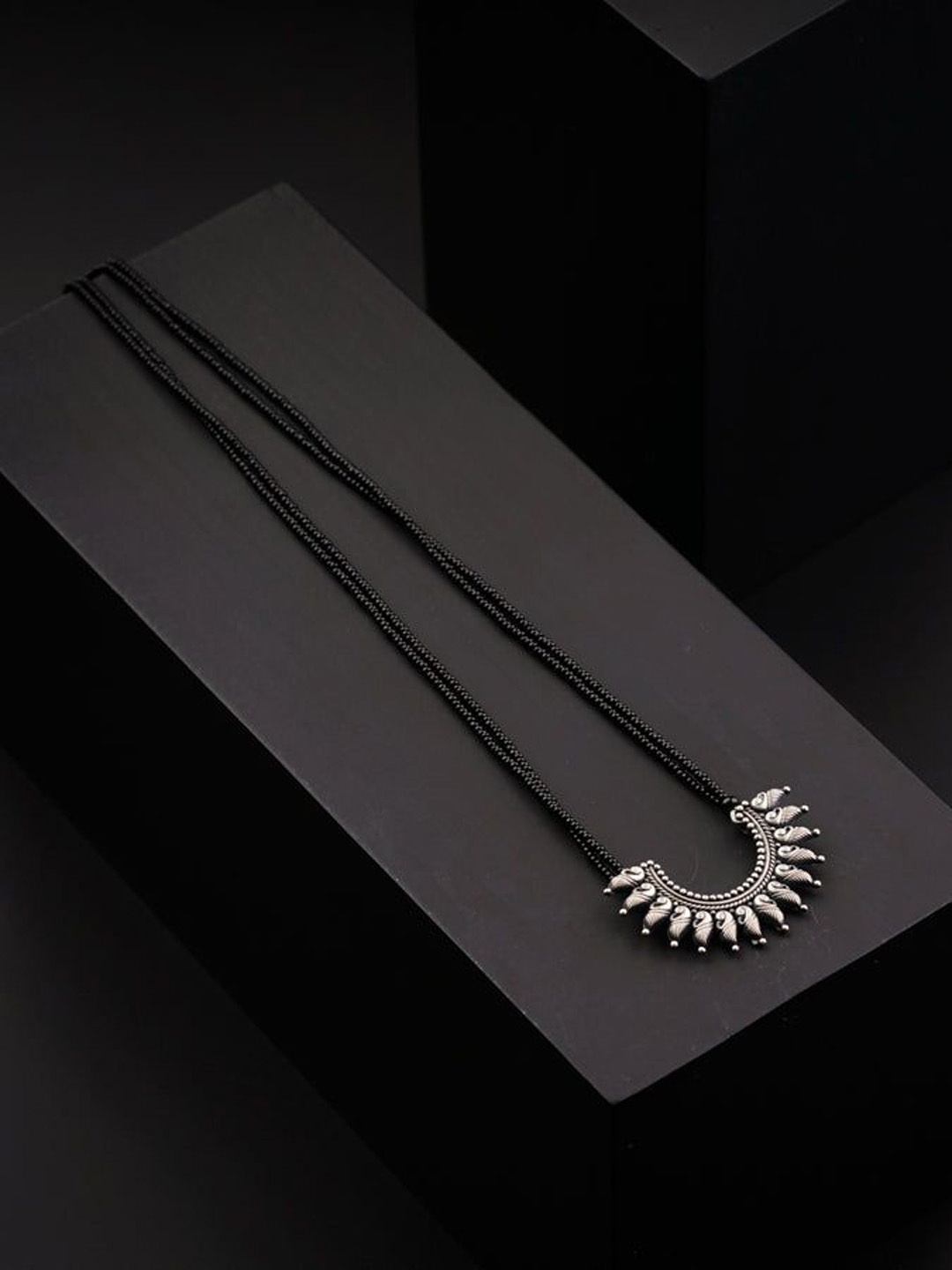 

House of Aadyaa Artificial Beads Mangalsutra, Silver