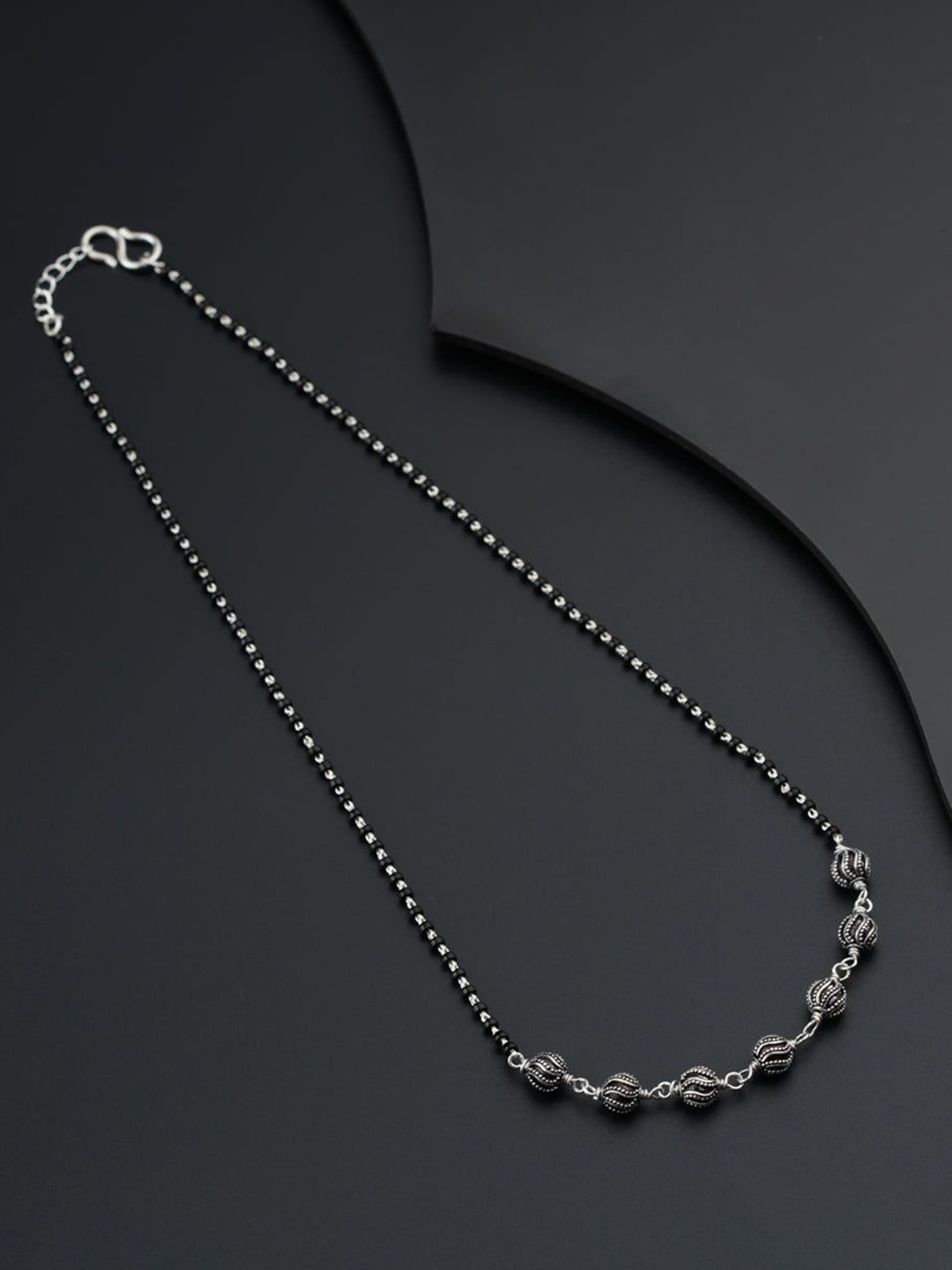 

House of Aadyaa Artificial Beads Mangalsutra, Silver