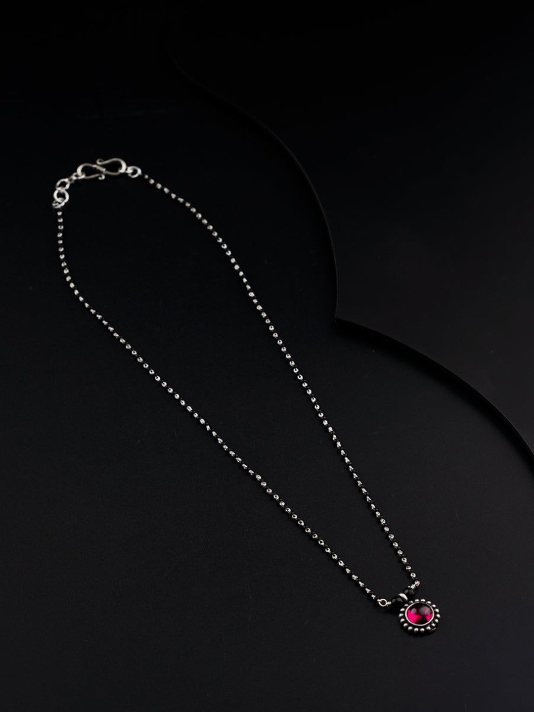 

House of Aadyaa Artificial Beads Mangalsutra, Silver