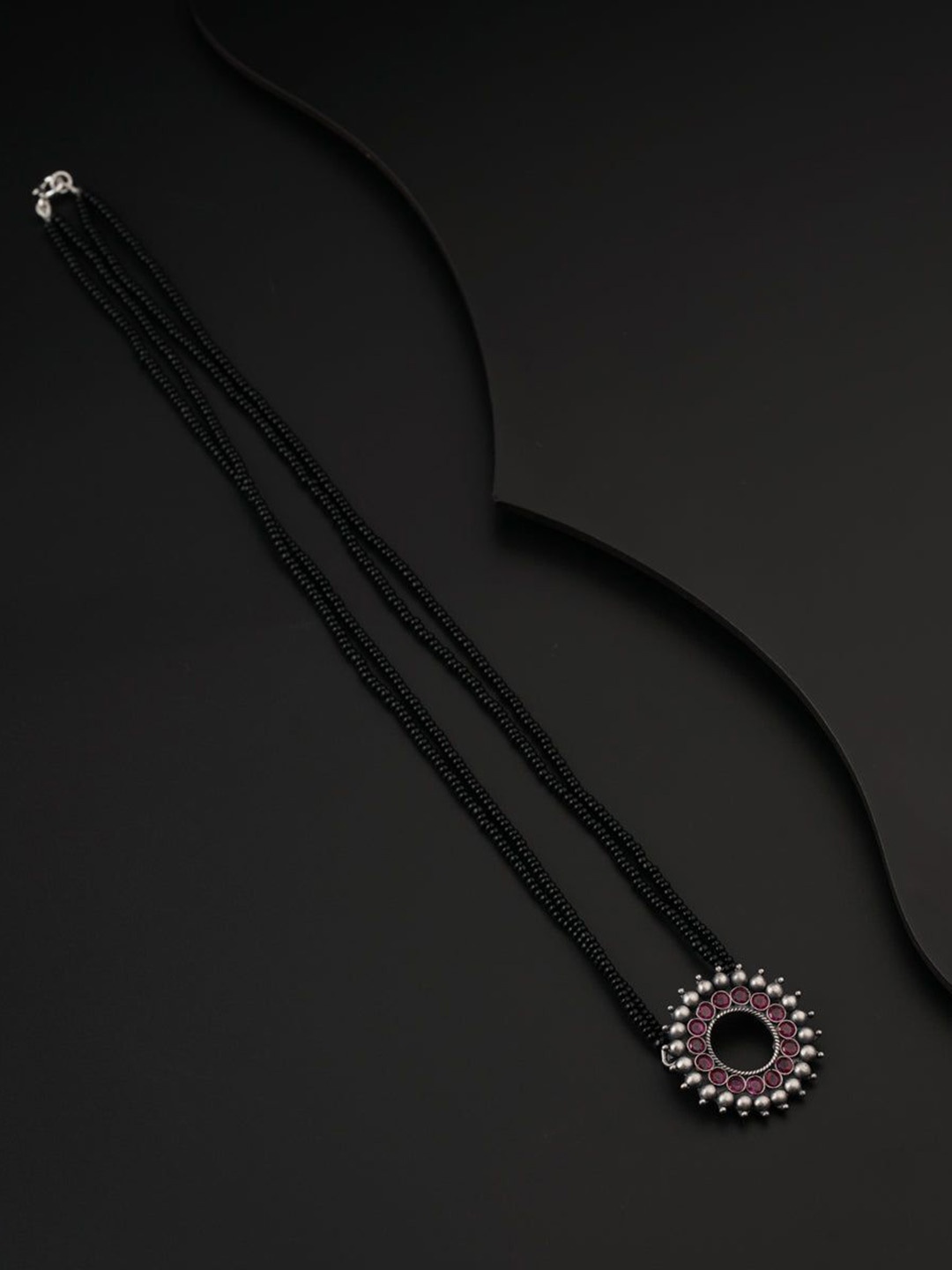 

House of Aadyaa Artificial Beads Mangalsutra, Silver