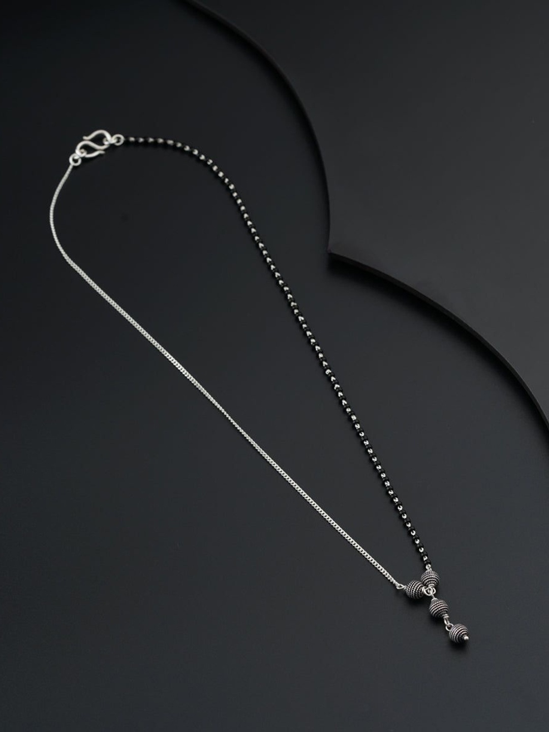 

House of Aadyaa Artificial Beads Mangalsutra, Silver