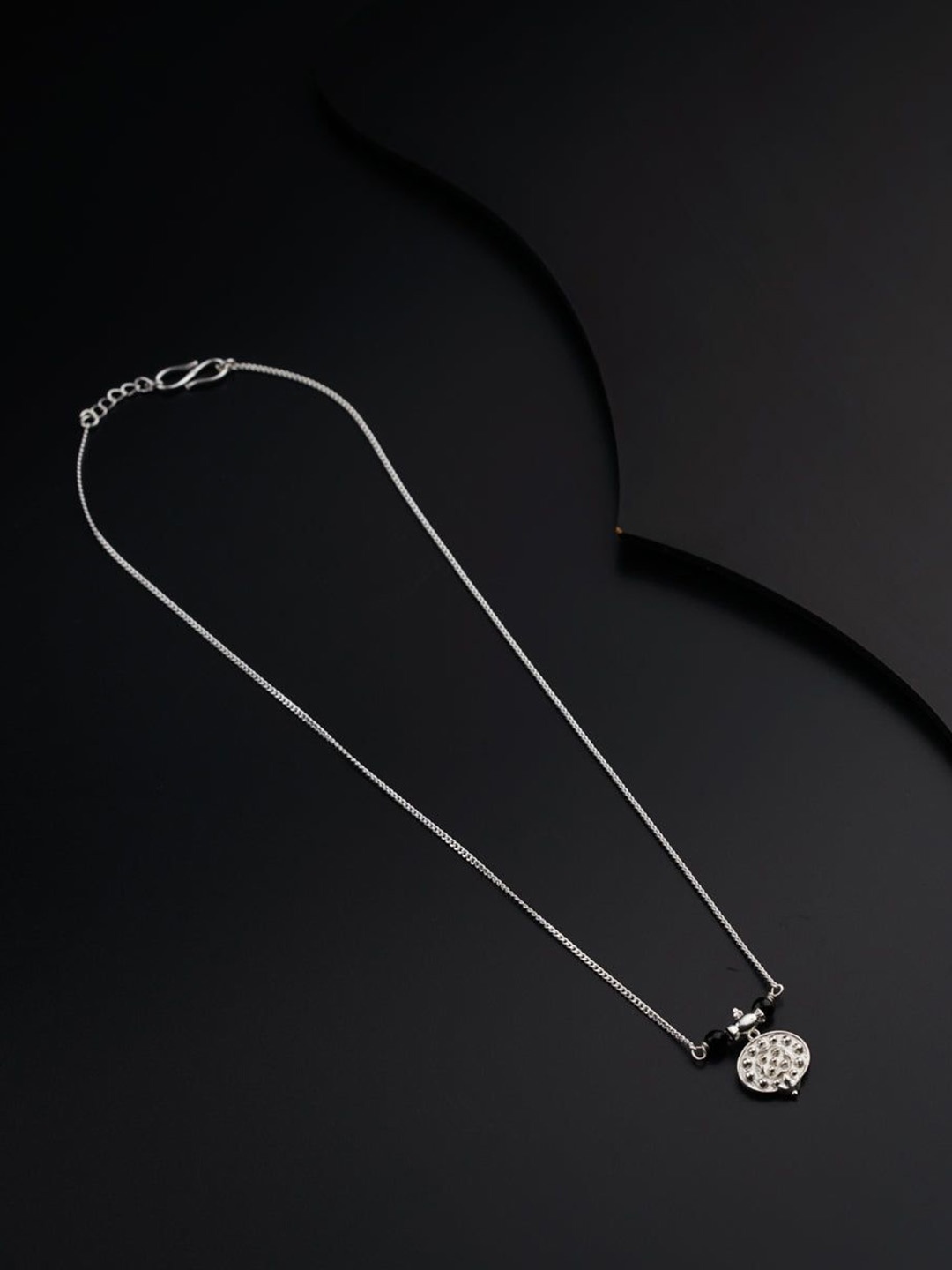 

House of Aadyaa Artificial Beads Mangalsutra, Silver