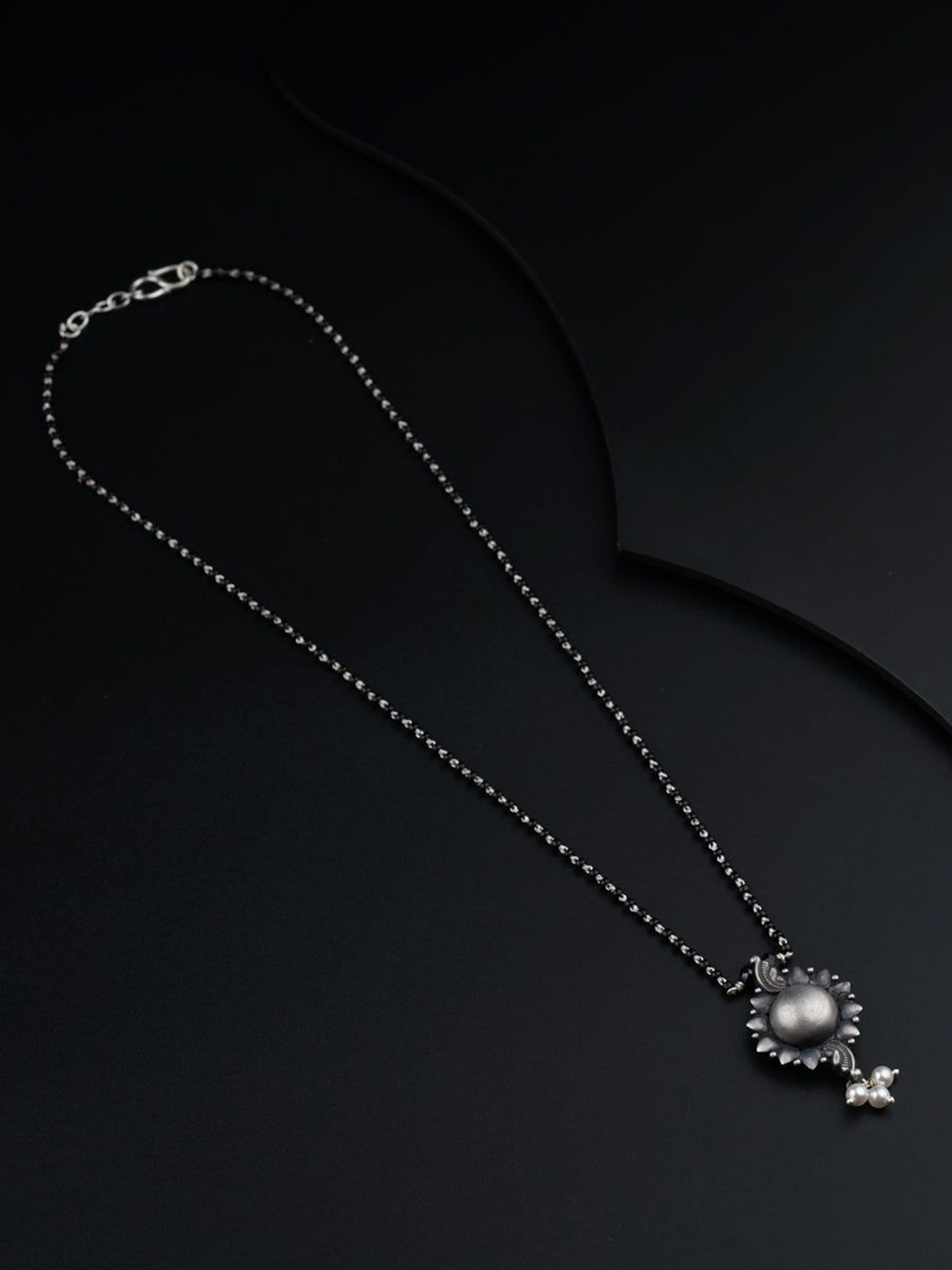 

House of Aadyaa Artificial Beads Mangalsutra, Silver